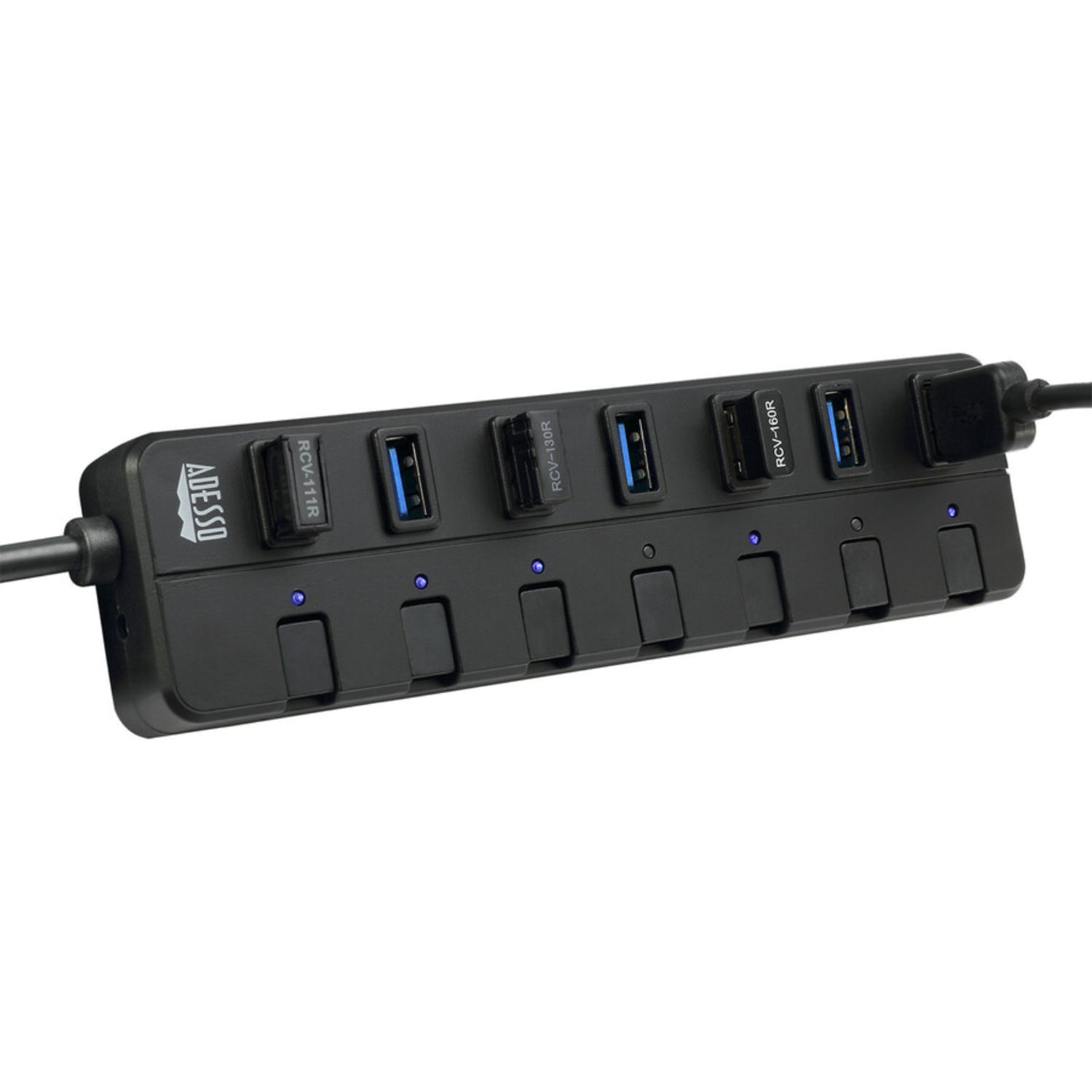 Adesso 7-ports USB 3.0 Hub with 5V2A Power Adaptor - USB - External - 7 USB Port(s) - 7 USB 3.0 Port(s) - PC, Mac - Image 6
