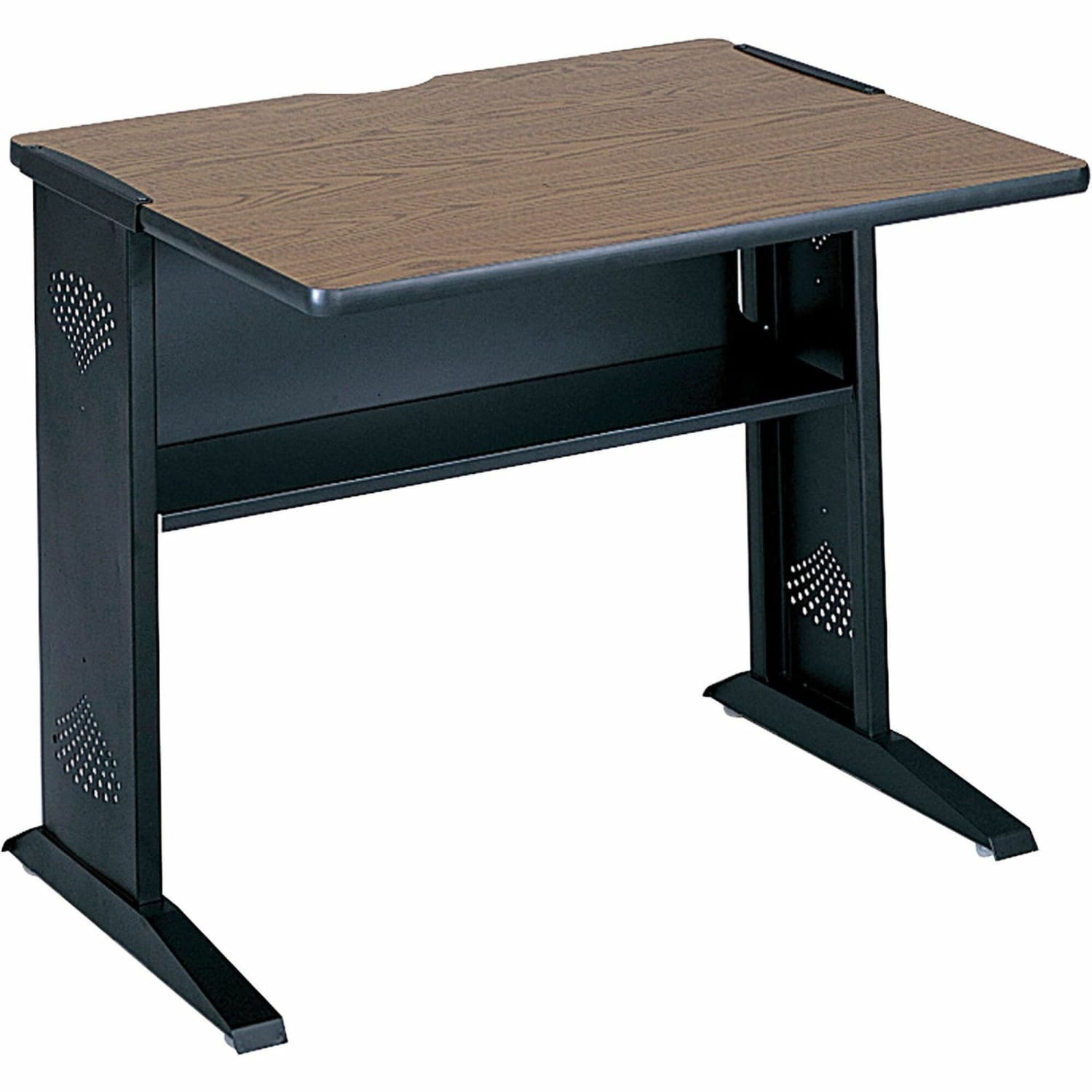 Safco Reversible-Top Computer Desk, 36inW, Mahogany & Medium Oak/Black - Image 3
