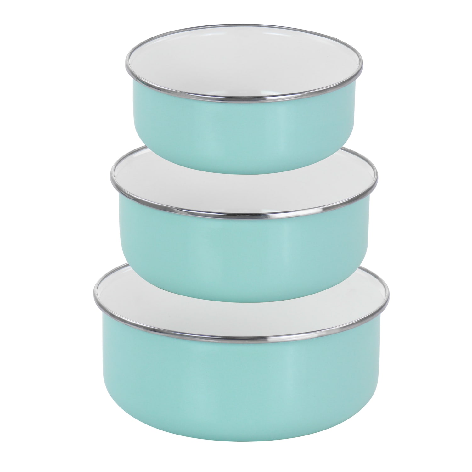 Martha Stewart Nesting Container And Lid Set, Aqua - Image 4