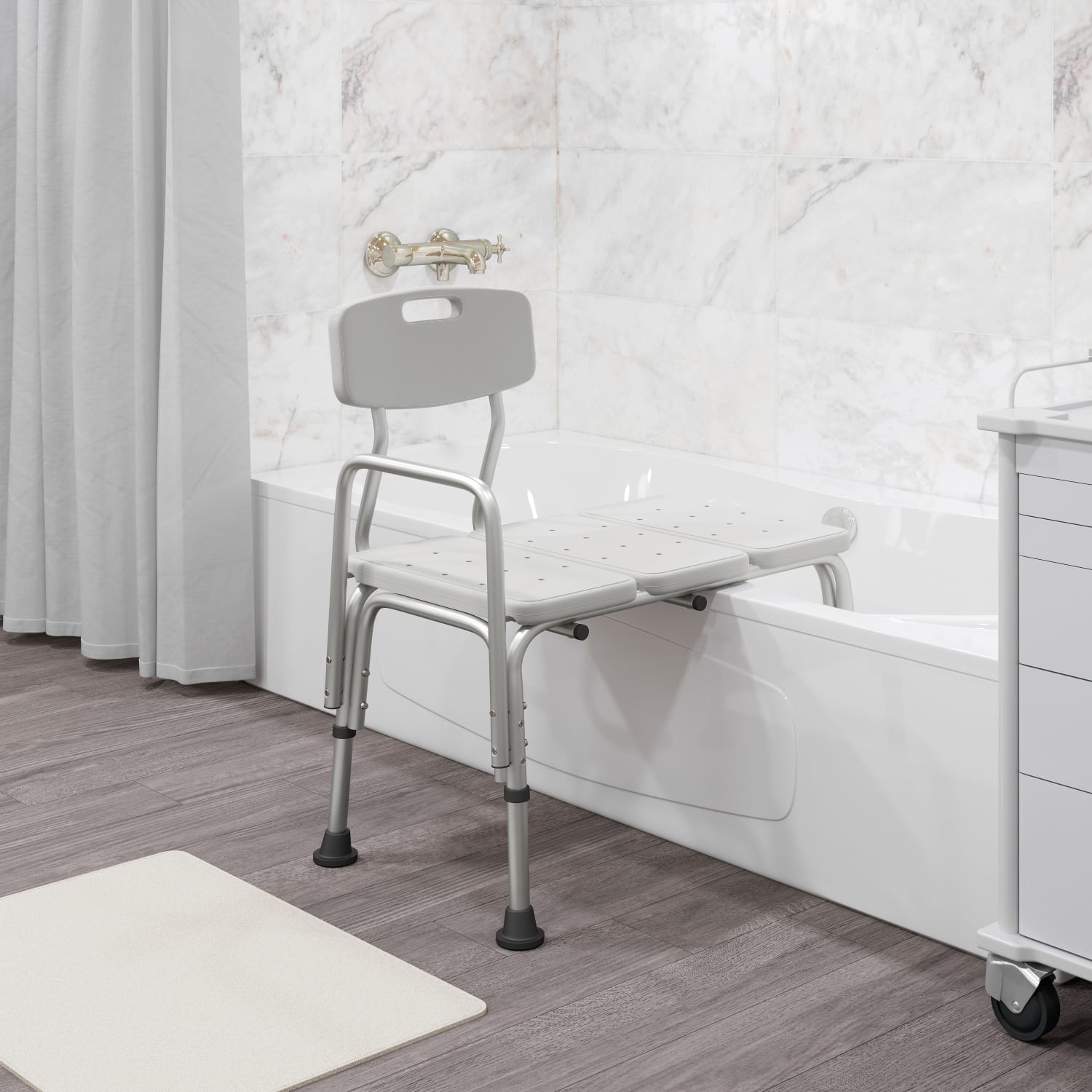 Flash Furniture HERCULES Series Adjustable Bath And Shower Transfer Bench, White - Image 4
