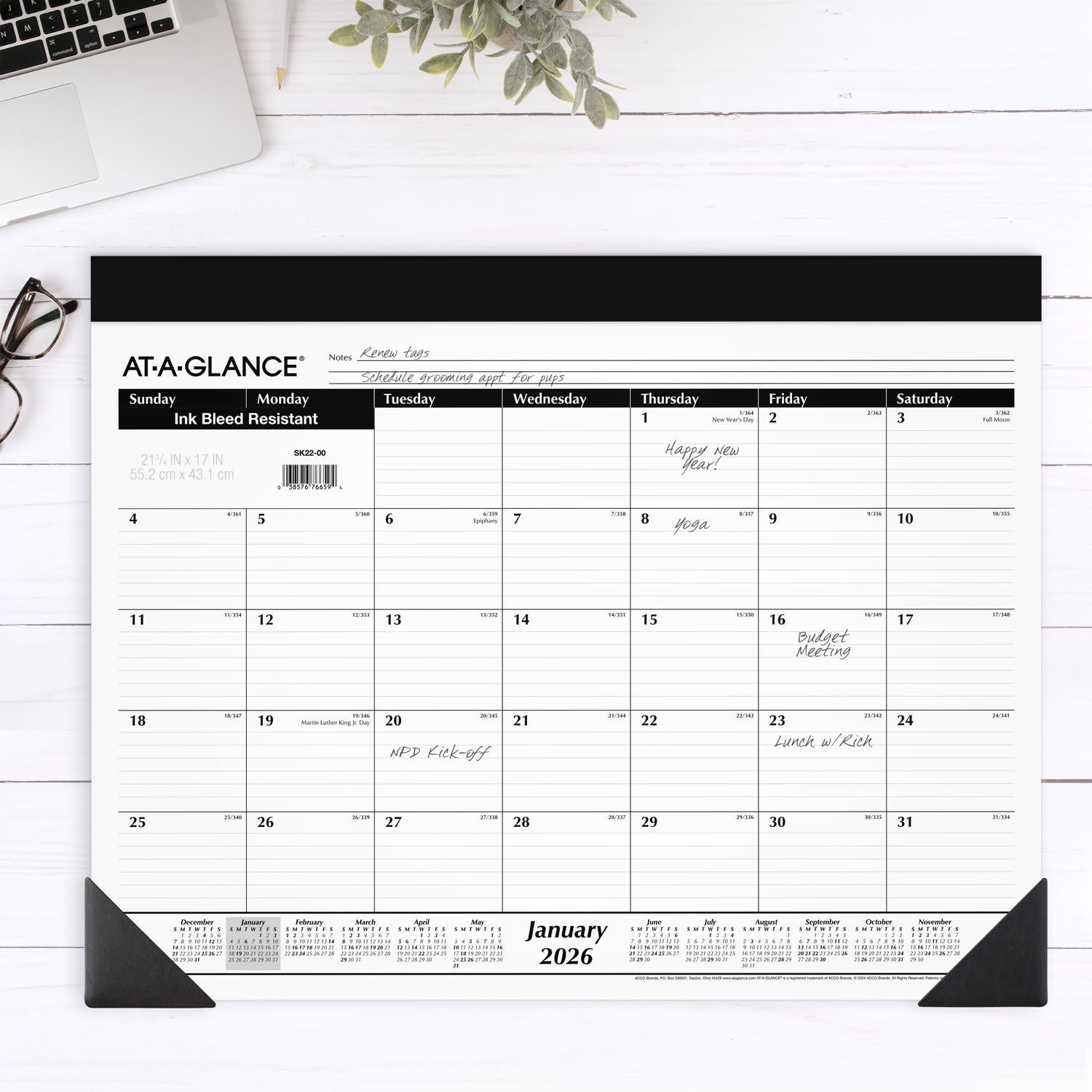 AT-A-GLANCE 2026 Monthly Desk Pad Calendar, Standard, 21 3/4in x 17in - Image 3