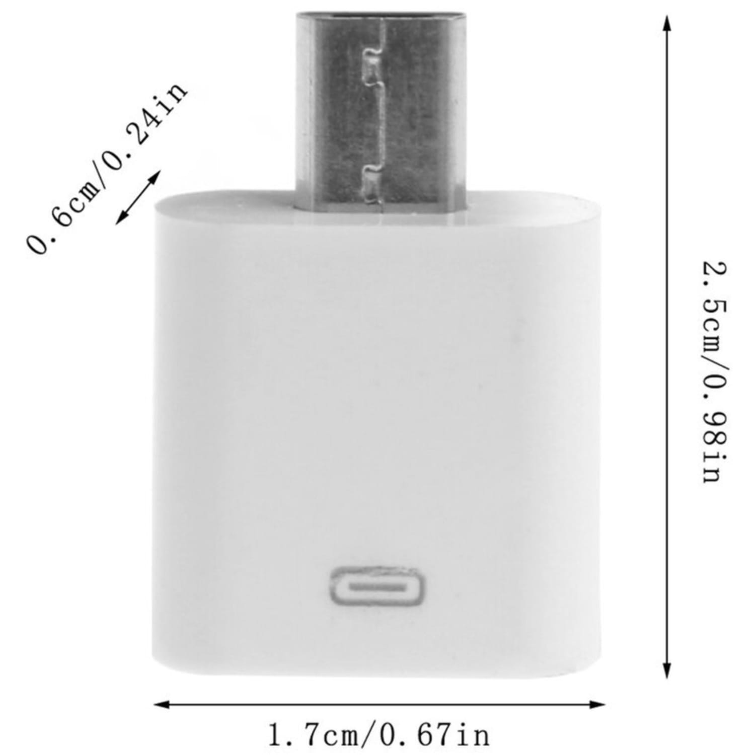 4XEM USB-C MALE TO 8 PIN FEMALE - 1 x USB Type C Male - 1 x 8-pin Lightning Proprietary Connector Female - White - Image 3