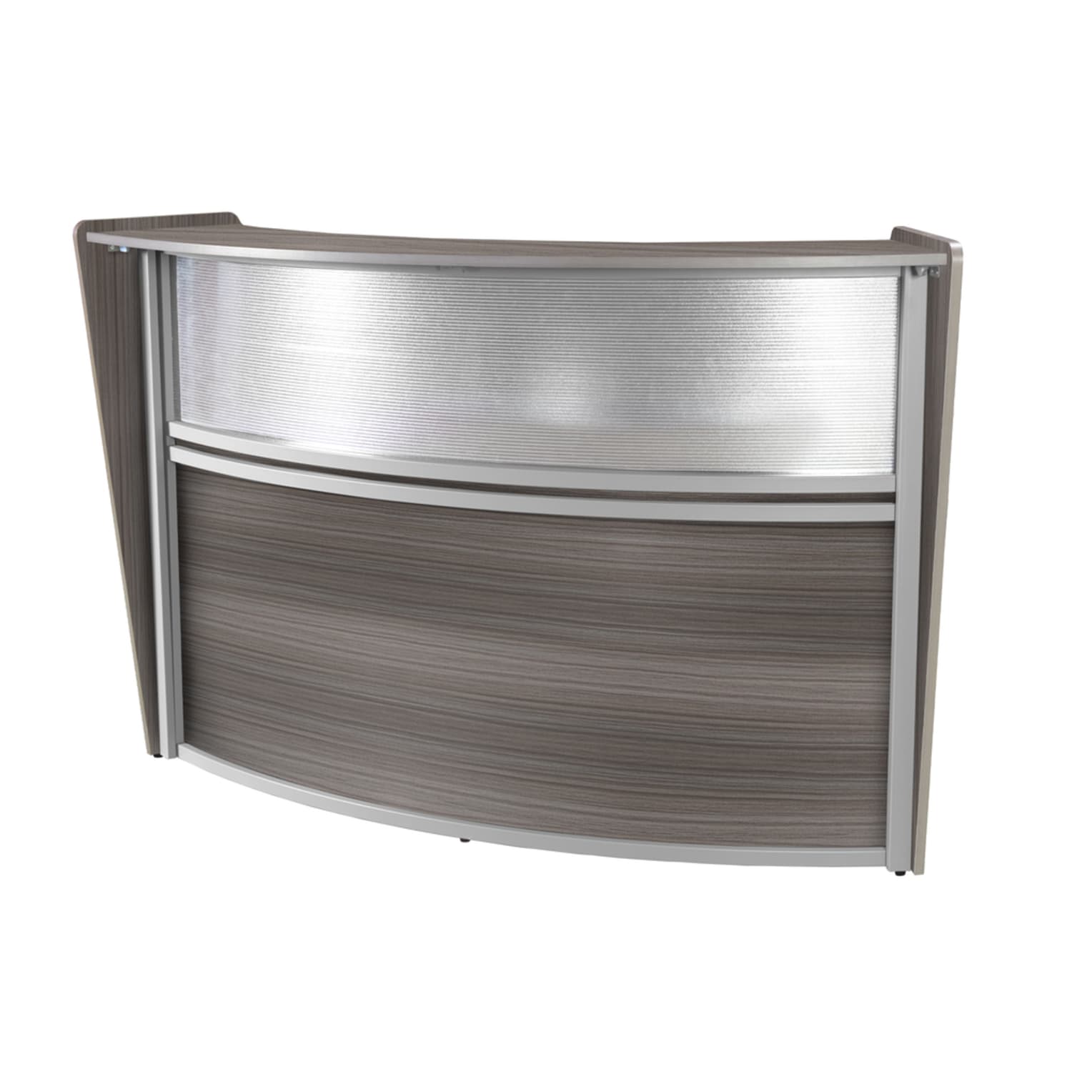 Regency Marque 72inW Single-Unit Curved Reception Desk Workstation, Gray, 77310GY - Image 6