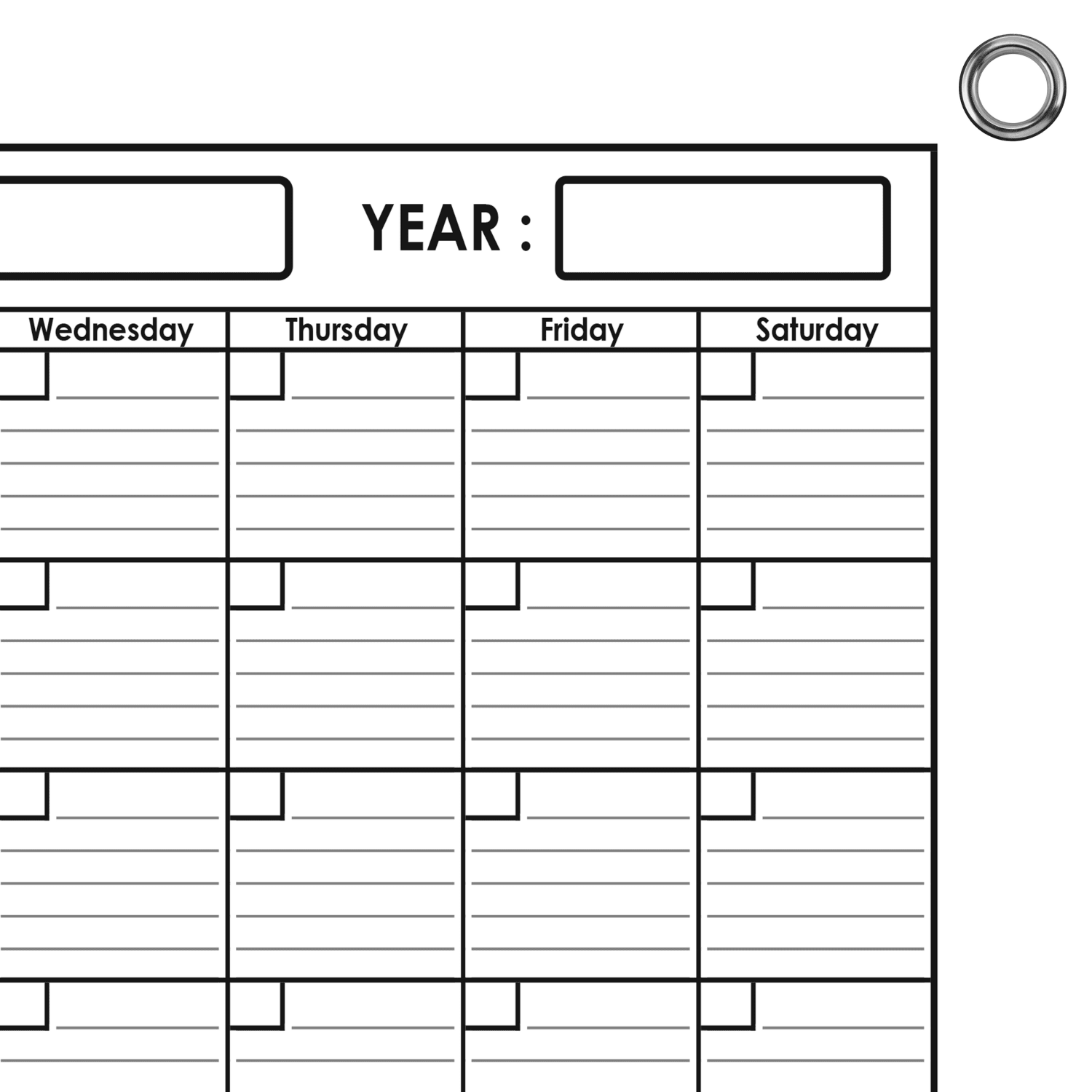 SwiftGlimpse Reversible Yearly Wall Planner, 24in x 36in, White/Black, Undated - Image 6