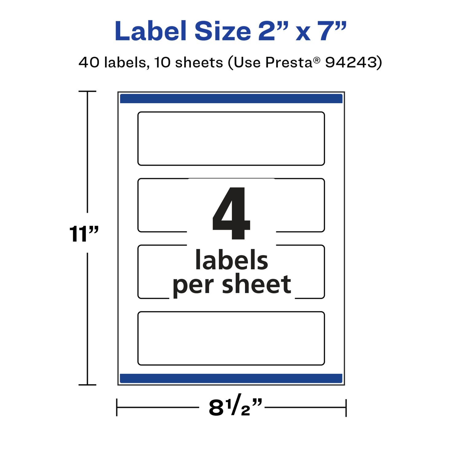 Avery Glossy Permanent Labels With Sure Feed, 94243-WGP10, Rectangle, 2in x 7in, White, Pack Of 40 - Image 6