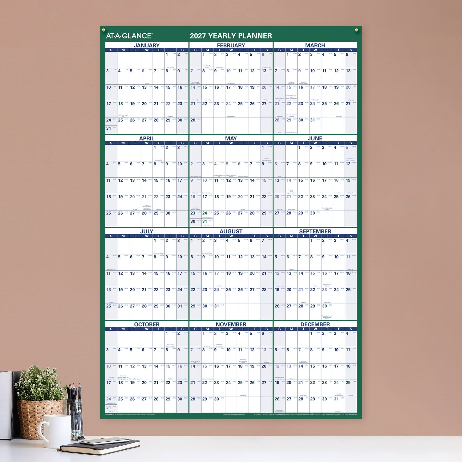 AT-A-GLANCE 2027 Vertical Reversible Erasable Yearly Wall Calendar, Extra Large, 32in x 48in - Image 4