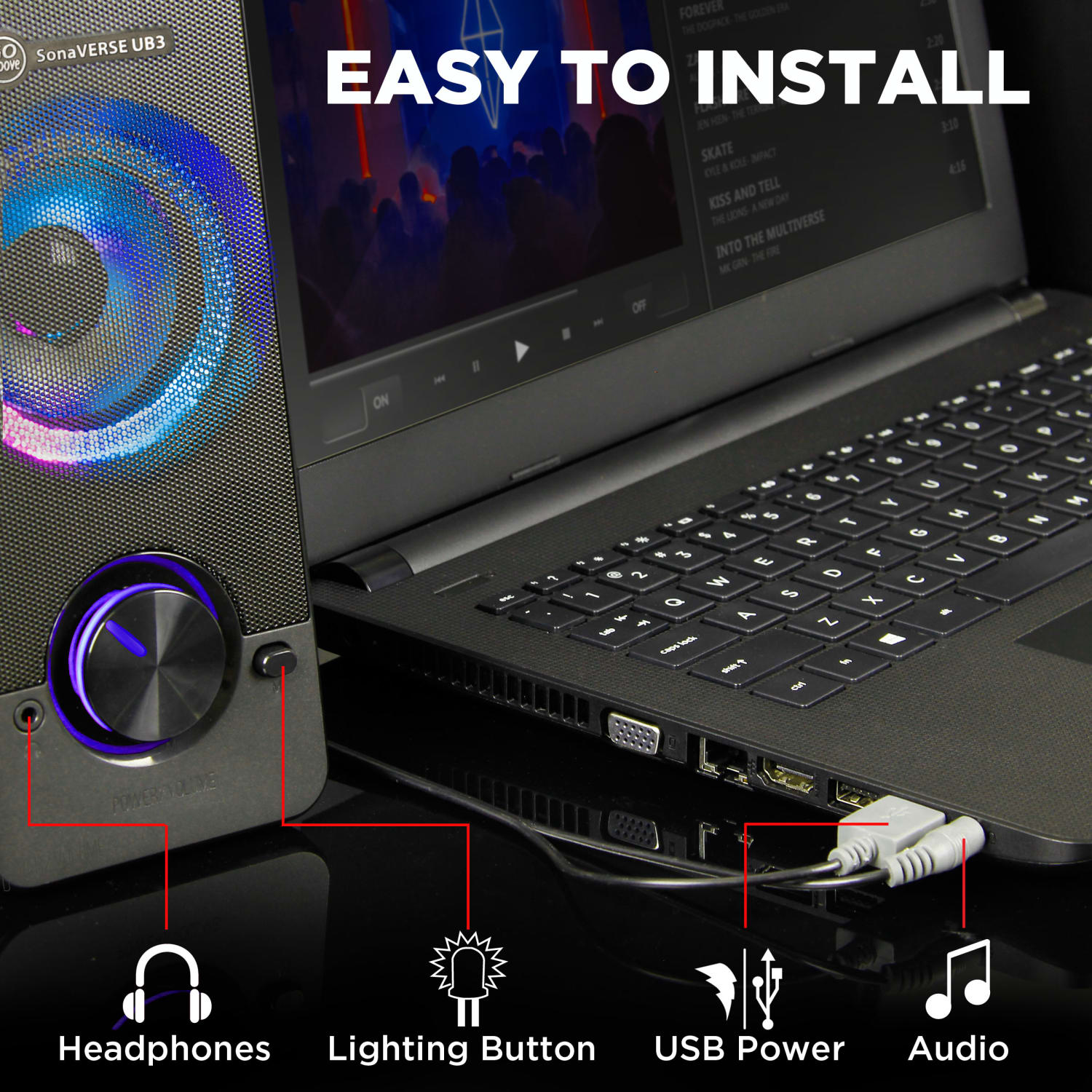 GOgroove SonaVERSE UB3 2.0 Speaker System - USB - Image 6