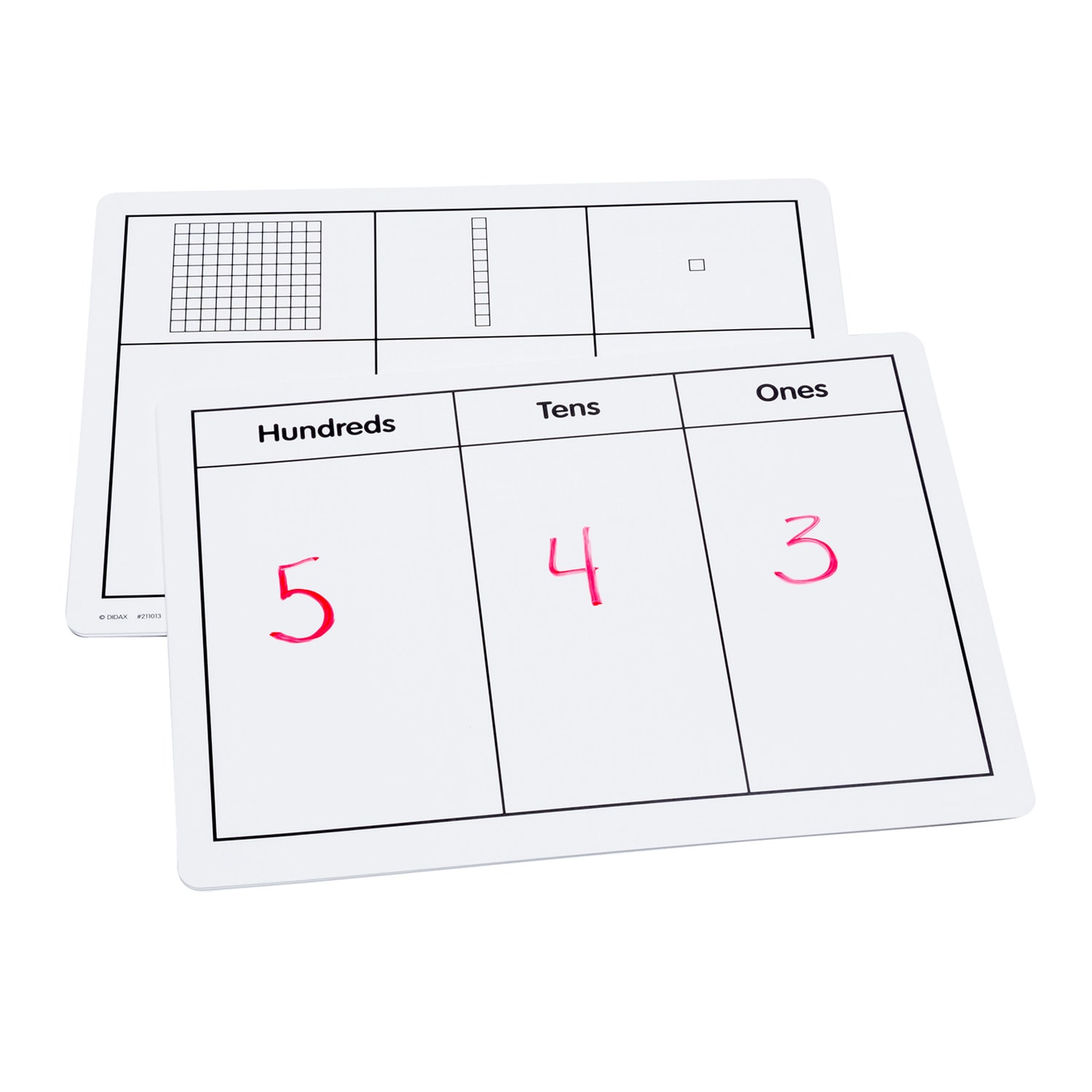 Didax Write-On/Wipe-Off Base Ten Block Cards, 9in x 12in, White, Grade 1 To 6, Set Of 10 Cards - Image 3