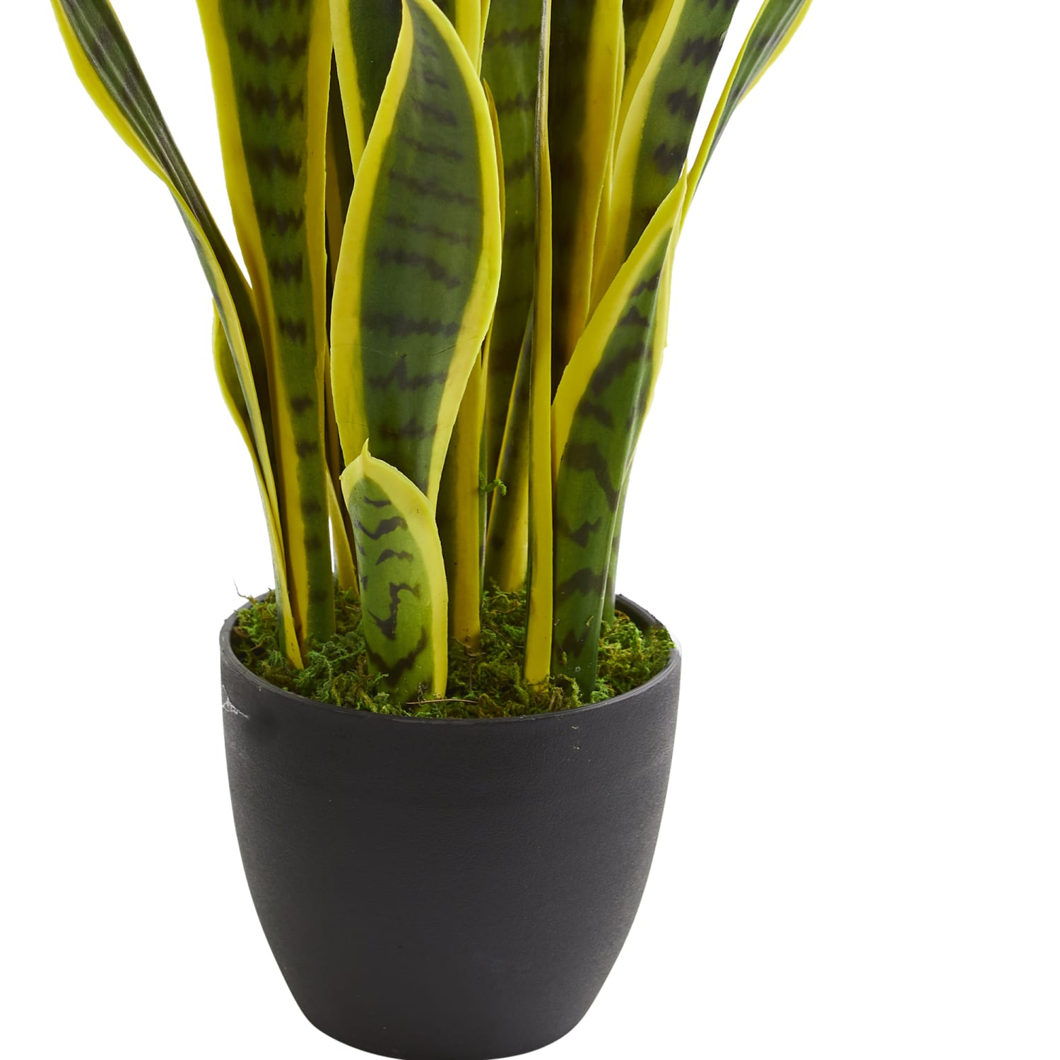 Nearly Natural Sansevieria 26in Artificial Plant With Pot, Green/Black - Image 4
