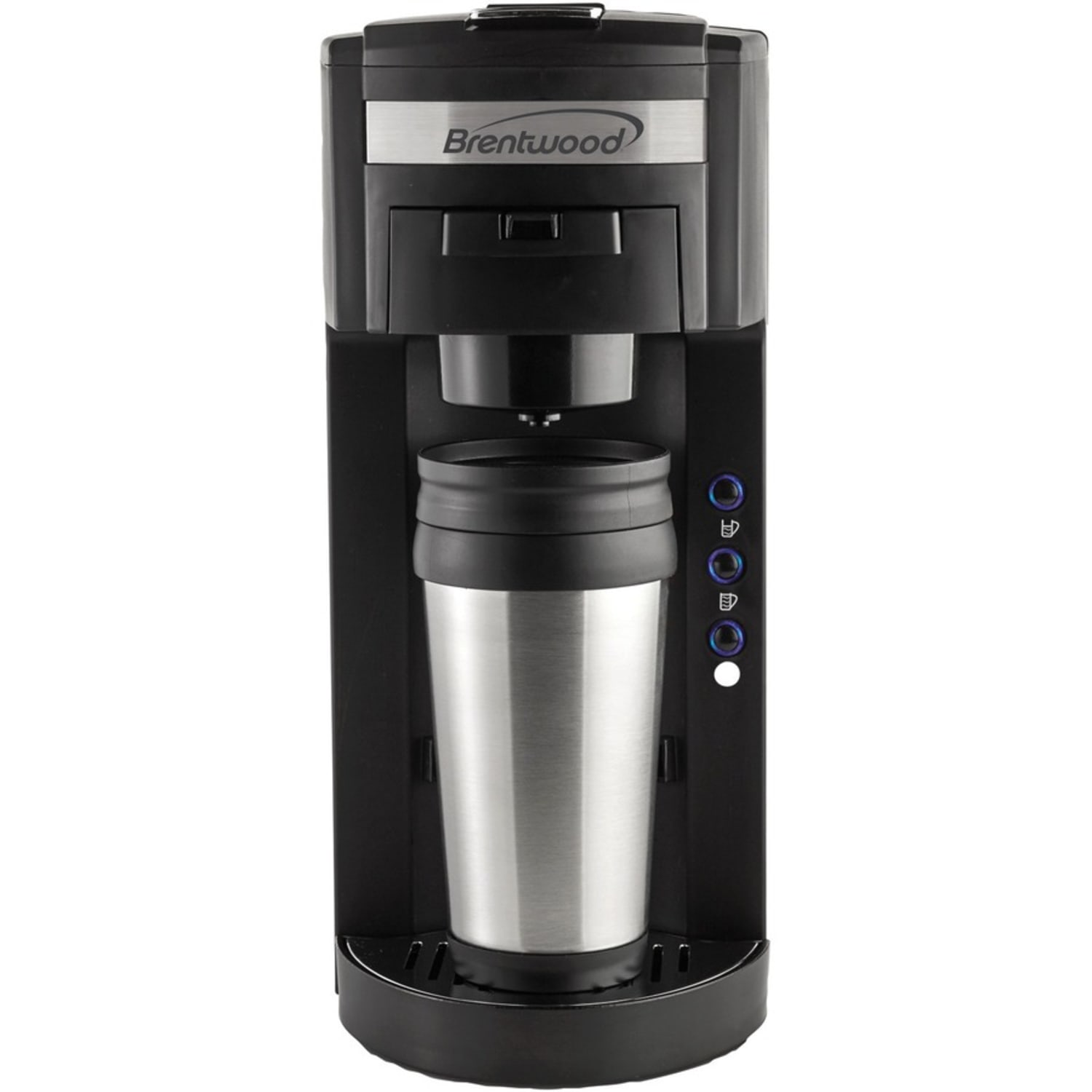 Brentwood TS-114 Single-Serve Coffee Maker, Black/Silver - Image 3