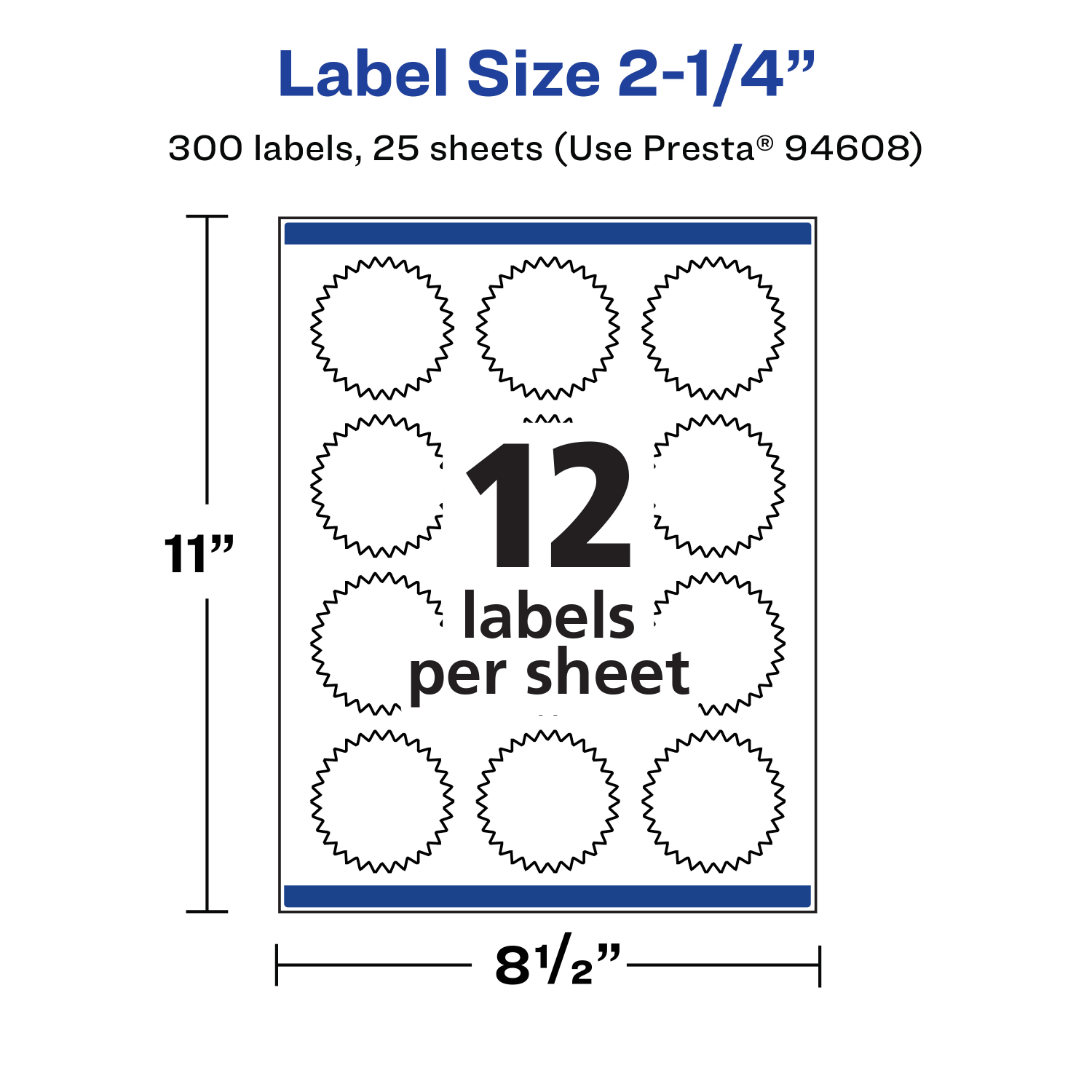 Avery Waterproof Permanent Labels With Sure Feed, 94608-WMF25, Starburst, 2-1/4in, White, Pack Of 300 - Image 6