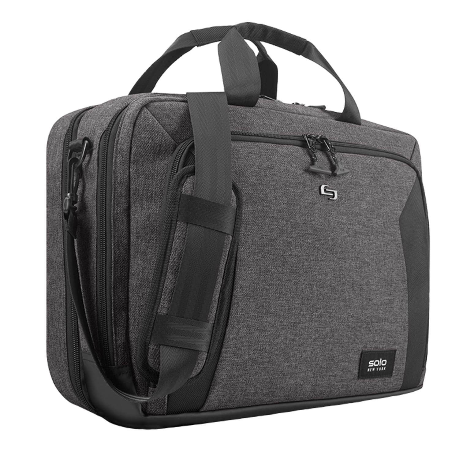 Solo New York Voyage Briefcase With 15.6in Laptop Pocket, Gray - Image 3