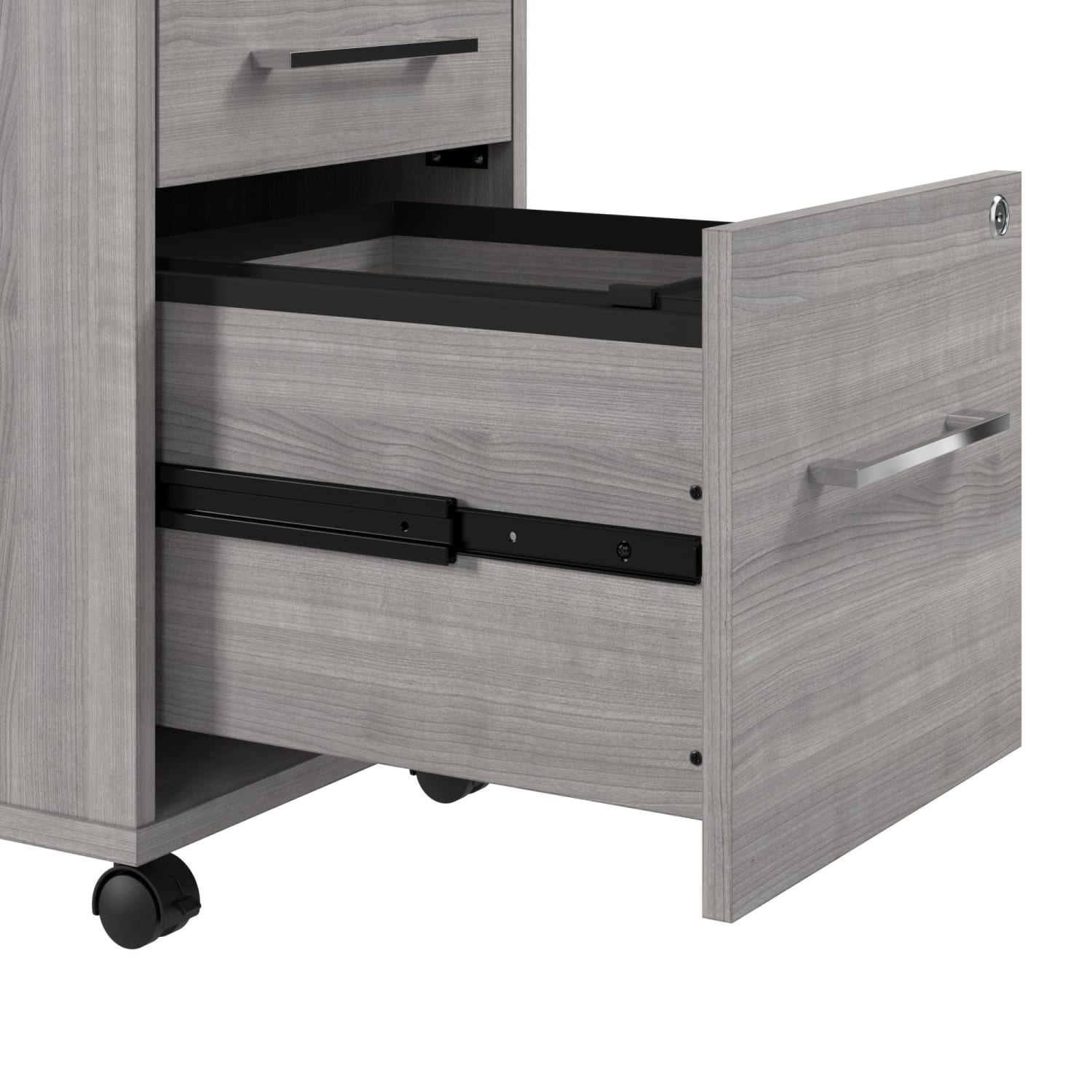 Bush Business Furniture Hustle 72inW Computer Desk and Storage Cabinet with Drawers and Shelves, Platinum Gray, Standard Delivery Service - Image 6