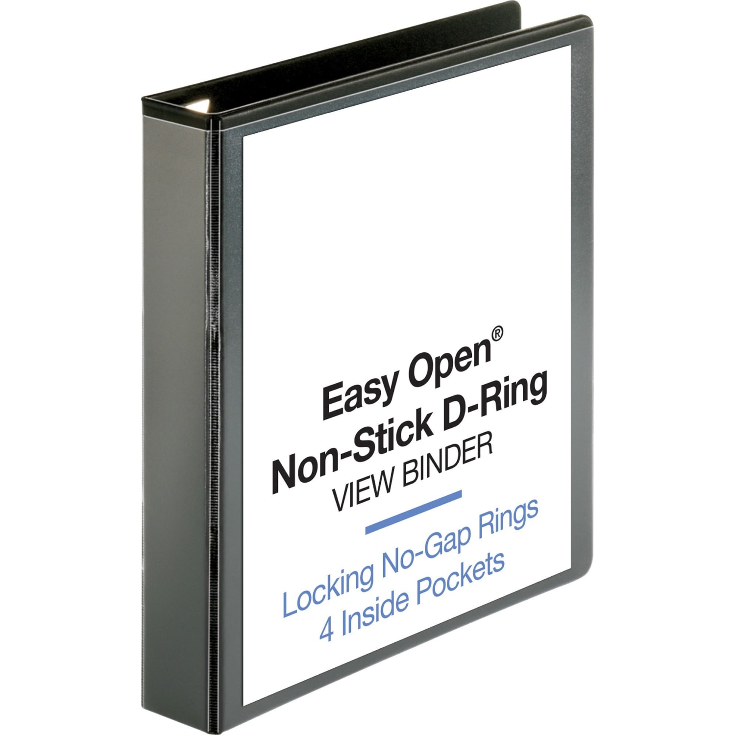 Sparco Locking View 3-Ring Binder, 1 1/2in D-Rings, 44% Recycled, Black - Image 3