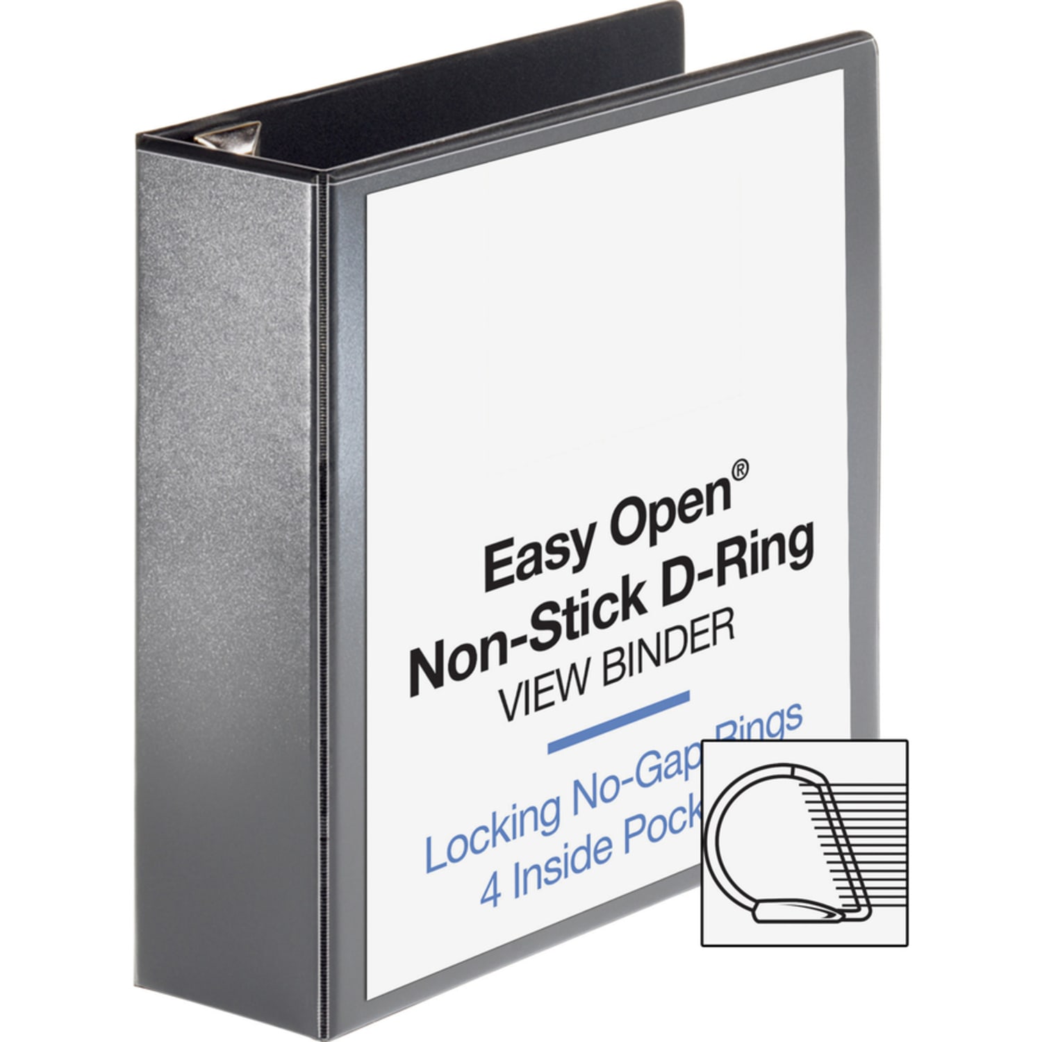 Sparco Locking View 3-Ring Binder, 3in D-Rings, 44% Recycled, Black - Image 5