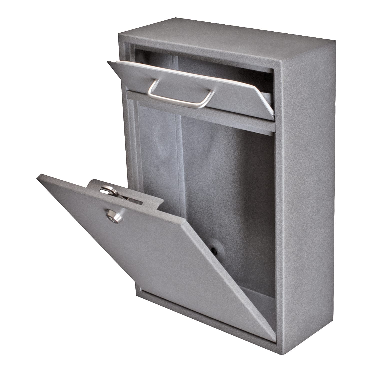 Mail Boss Locking Security Drop Box, 16 1/4inH x 11 1/4inW x 4 3/4inD, Granite - Image 4