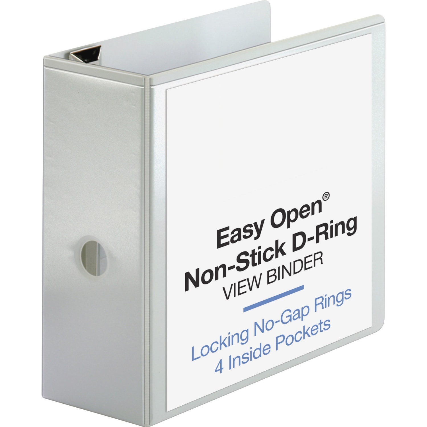 Sparco Locking View 3-Ring Binder, 5in D-Rings, 44% Recycled, White - Image 3