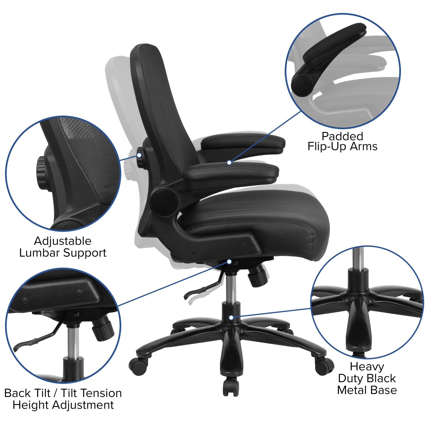 Flash Furniture Hercules Big And Tall High Back Ergonomic Office Chair Black PopularChairscom
