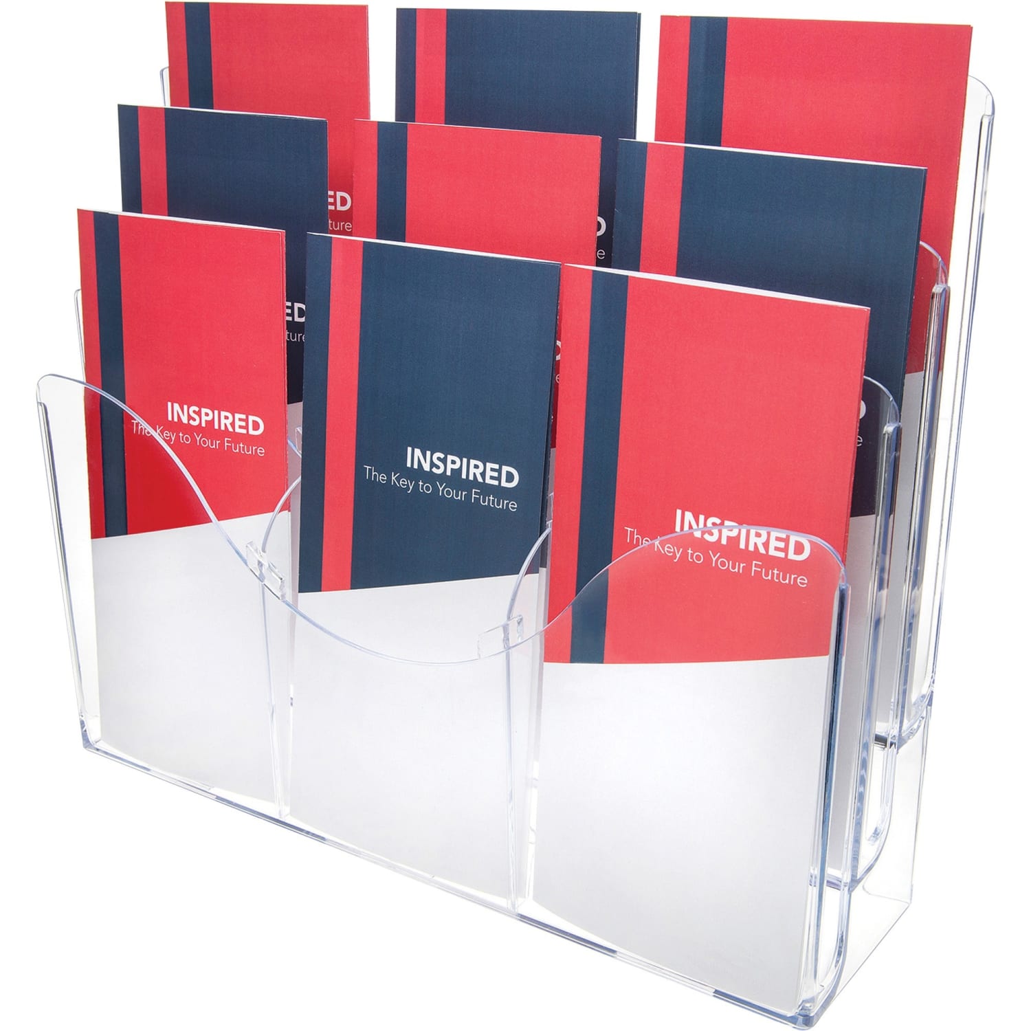 Deflecto 3-Tier Document Holder, 11 1/2inH x 13 3/8inW x 3 1/2inD, Clear - Image 3