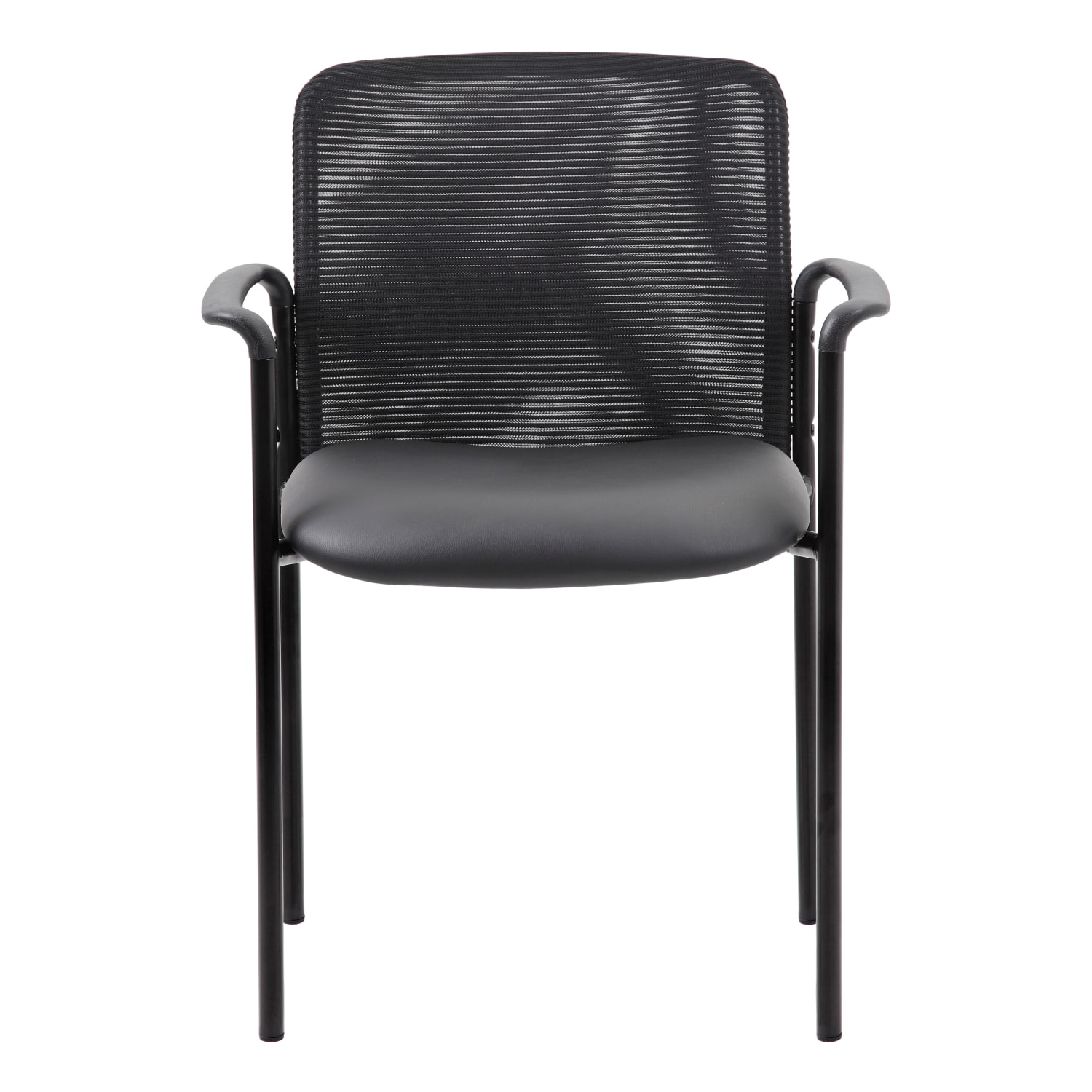 Boss Office Products CaressoftMesh Stacking Guest Chair Black PopularChairscom
