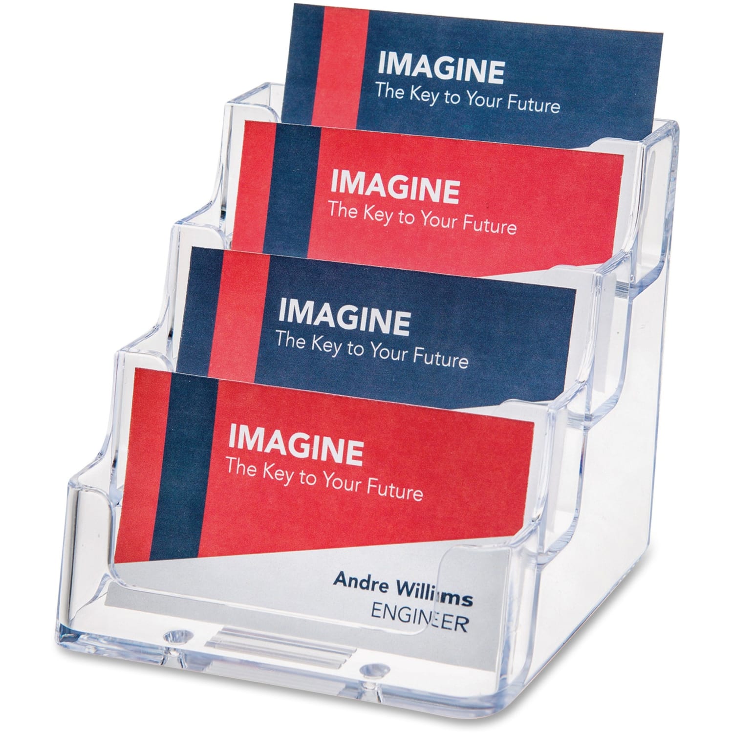 Deflecto 4-Compartment Desktop Business Card Holder - Image 3