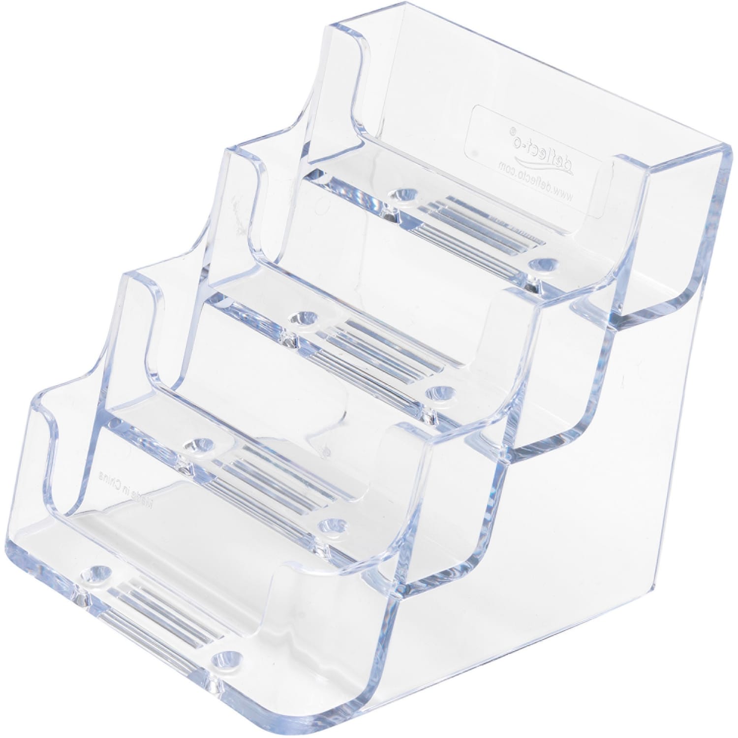 Deflecto 4-Compartment Desktop Business Card Holder - Image 5