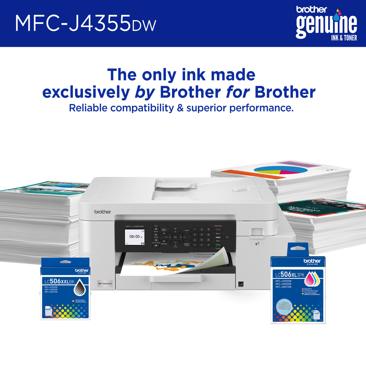 Brother INKvestment MFC-J4355DW Wireless Color Inkjet Printer, All-In-One Print/Scan/Copy/Fax, Best for home/small office - Image 5