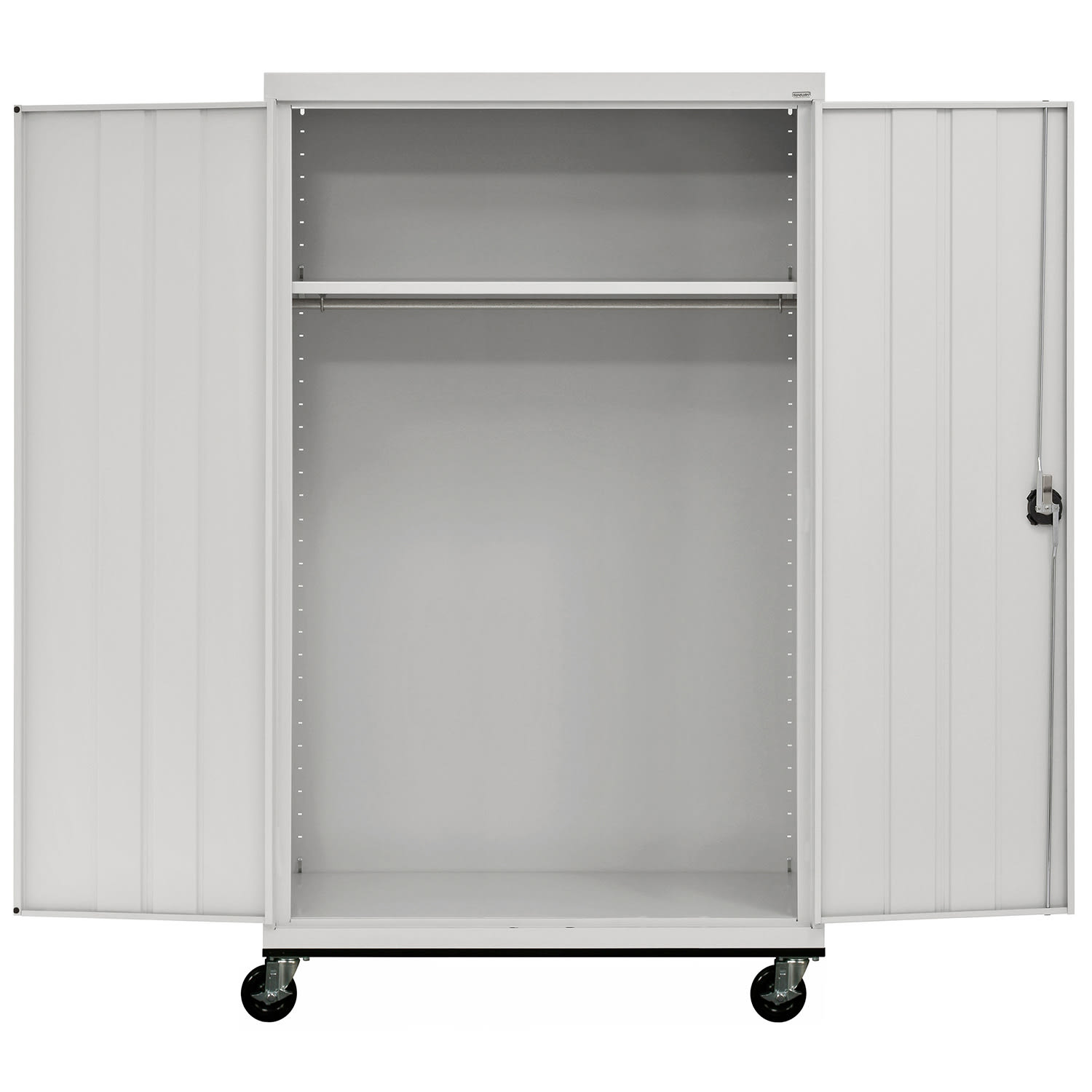 Sandusky Transport Series 46inW Heavy-Duty Assembled Mobile Wardrobe Storage Cabinet, Dove Gray