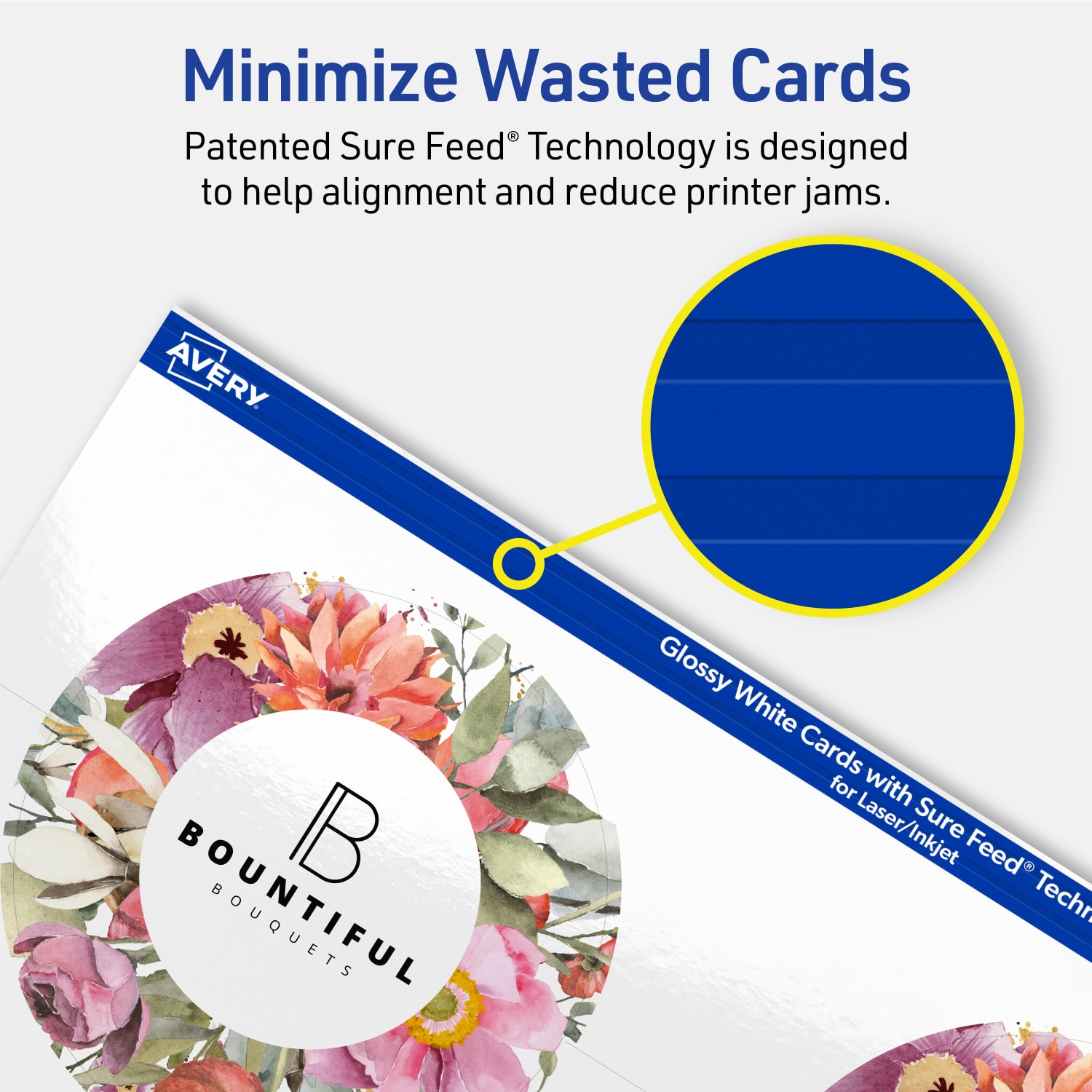 Avery Printable Note Cards With Sure Feed Technology, 3in Round, Glossy White, Pack Of 300 - Image 5