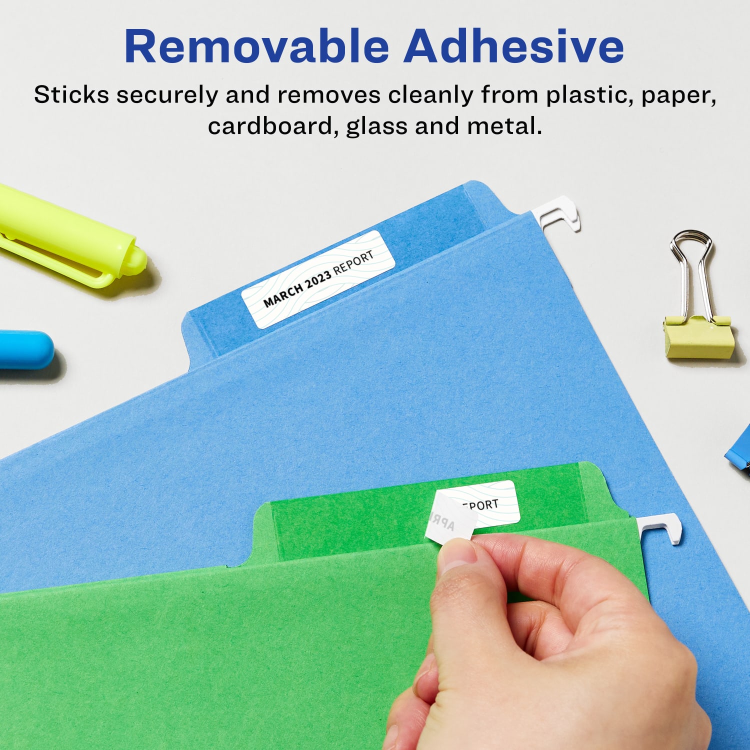 Avery Removable Labels With Sure Feed, 94219-RMP25, Rectangle, 1in x 1-1/2in, White, Pack Of 800 Labels - Image 3