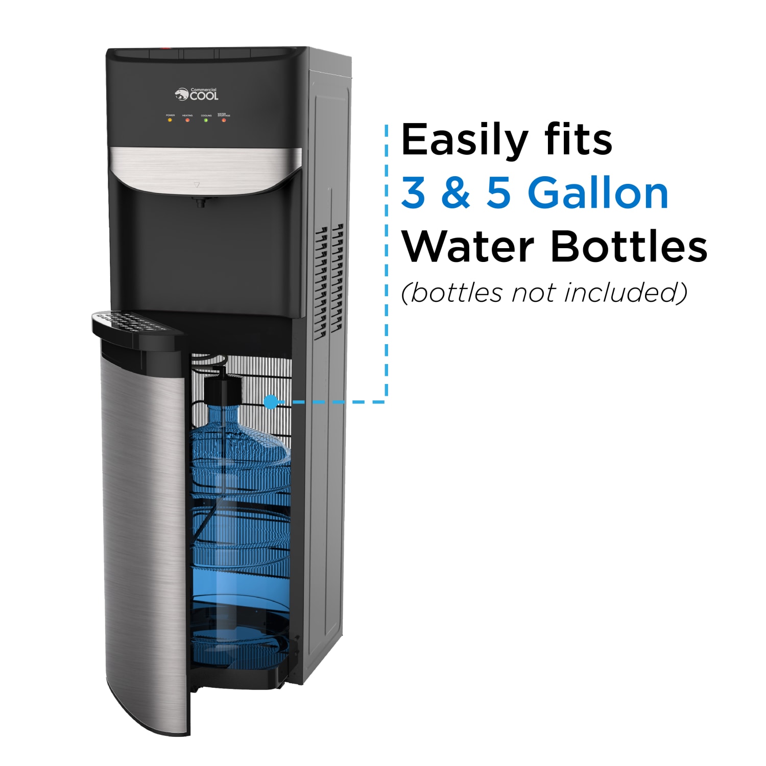 Commercial Cool CCBL01 Bottom-Loading Water Cooler, 5 Gallons, Black - Image 3