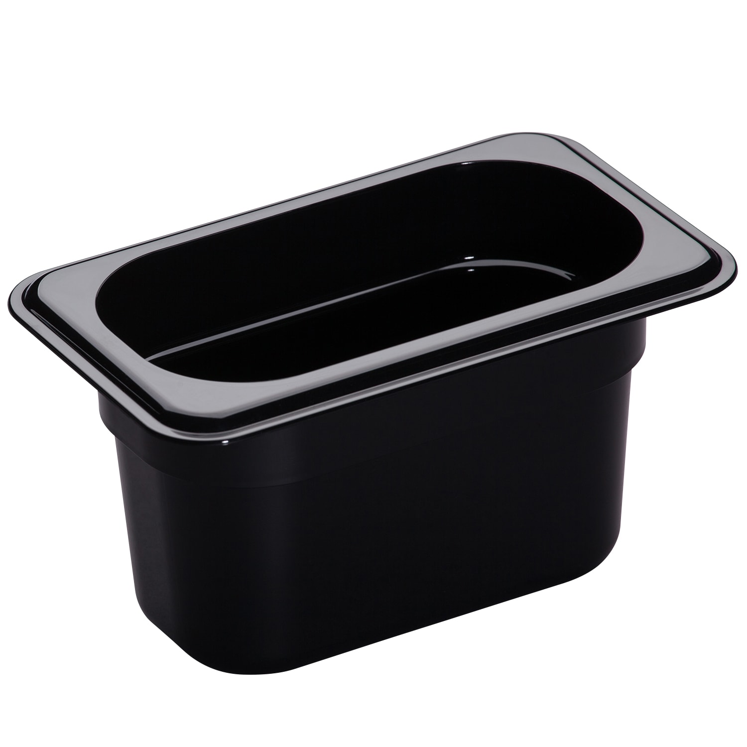 Cambro Camwear GN 1/9 Size 4in Food Pans, 4inH x 4-1/4inW x 7inD, Black, Set Of 6 Pans
