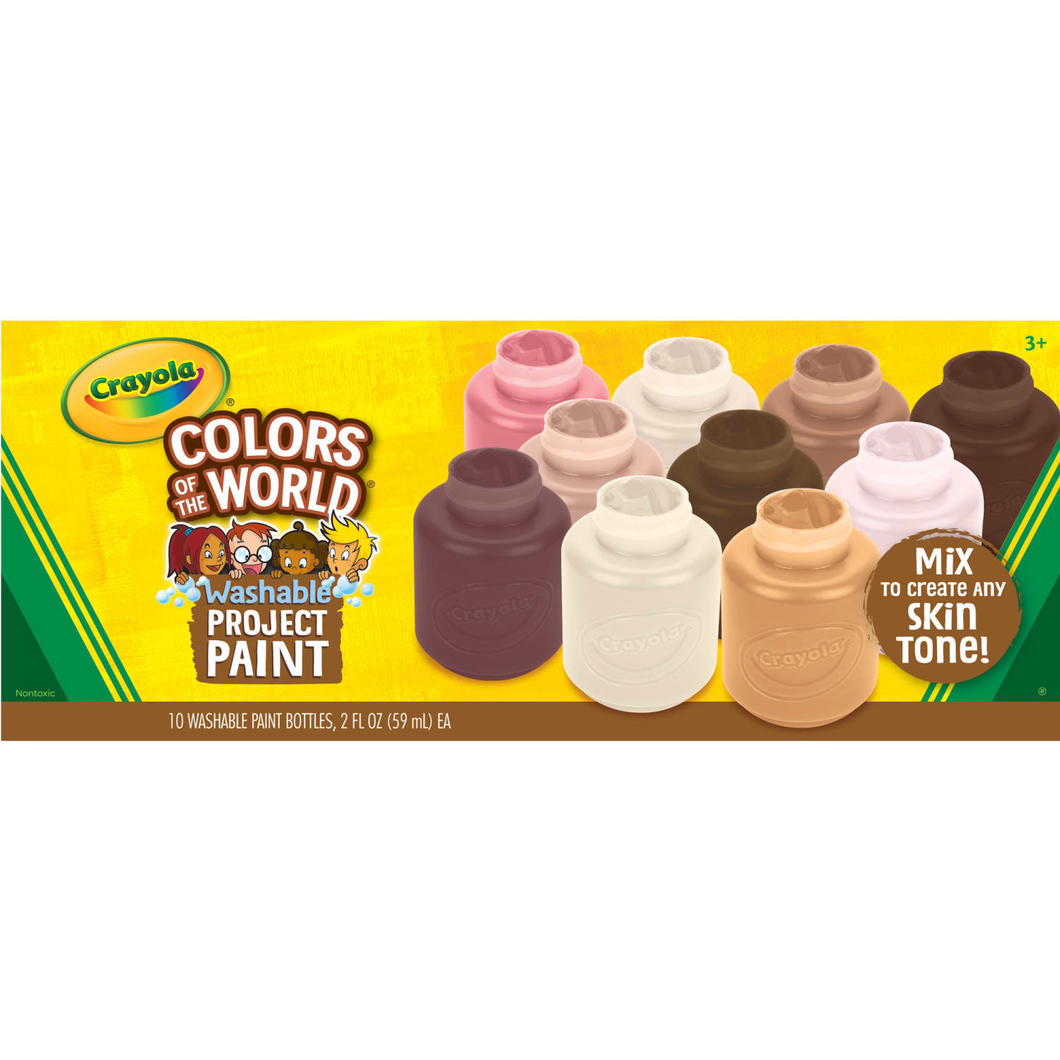 Crayola Washable Project Paints, 2 Oz, Colors Of The World, Pack Of 10 Paints, Set Of 3 Packs - Image 3