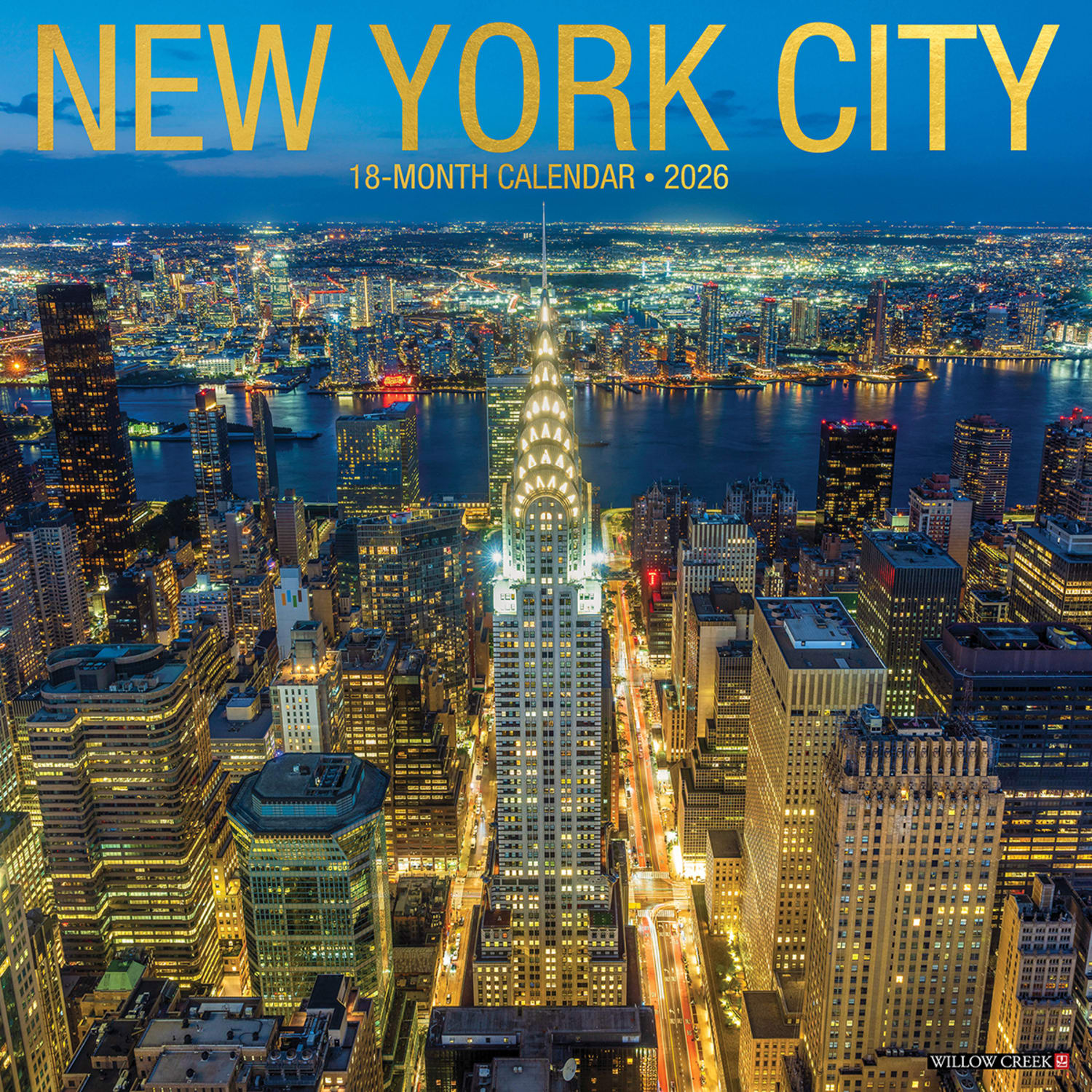 2026 Willow Creek Press Scenic Monthly Wall Calendar, 12in x 12in, New York City, January To December, 52167