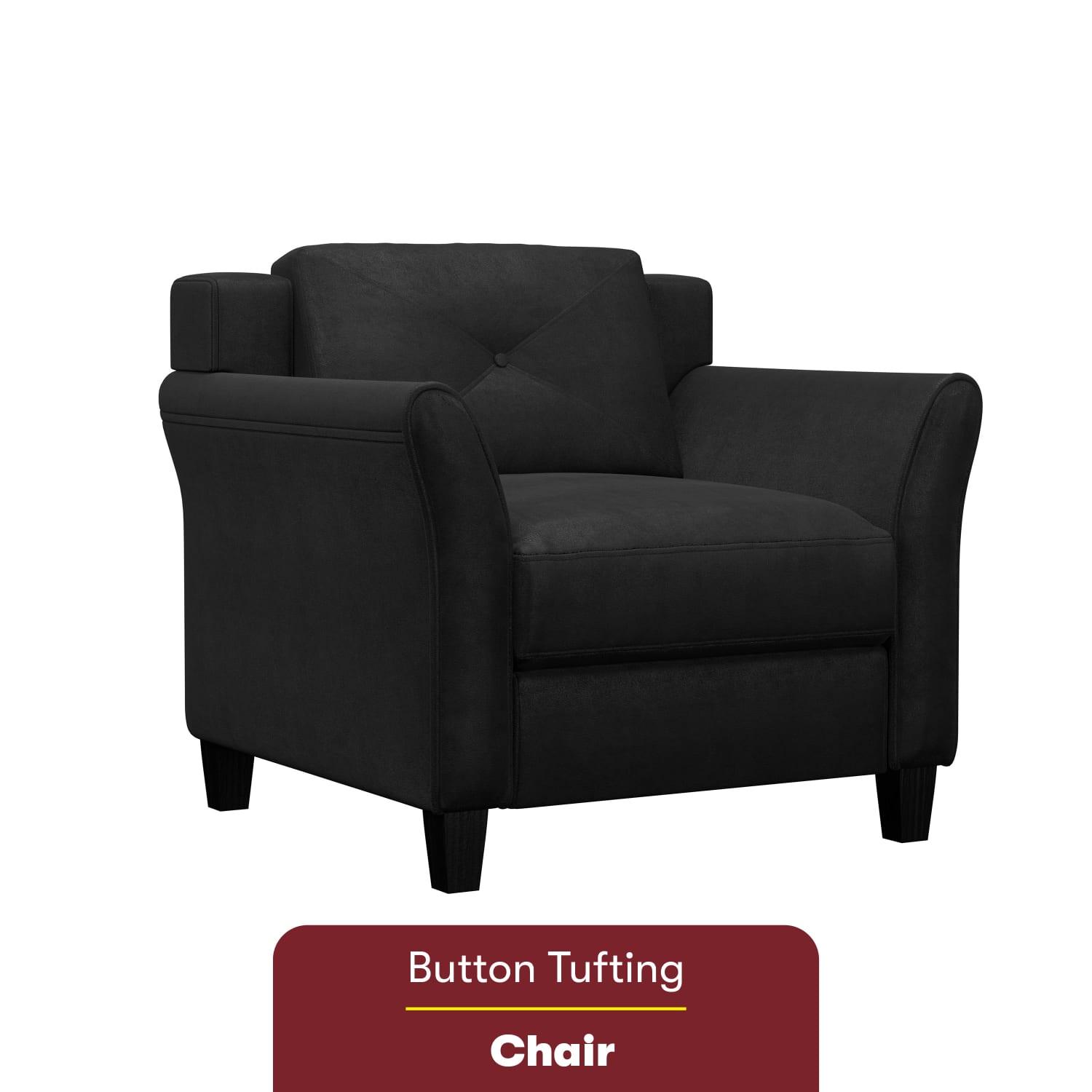 Lifestyle Solutions Hanson Microfiber Chair, Black - Image 3