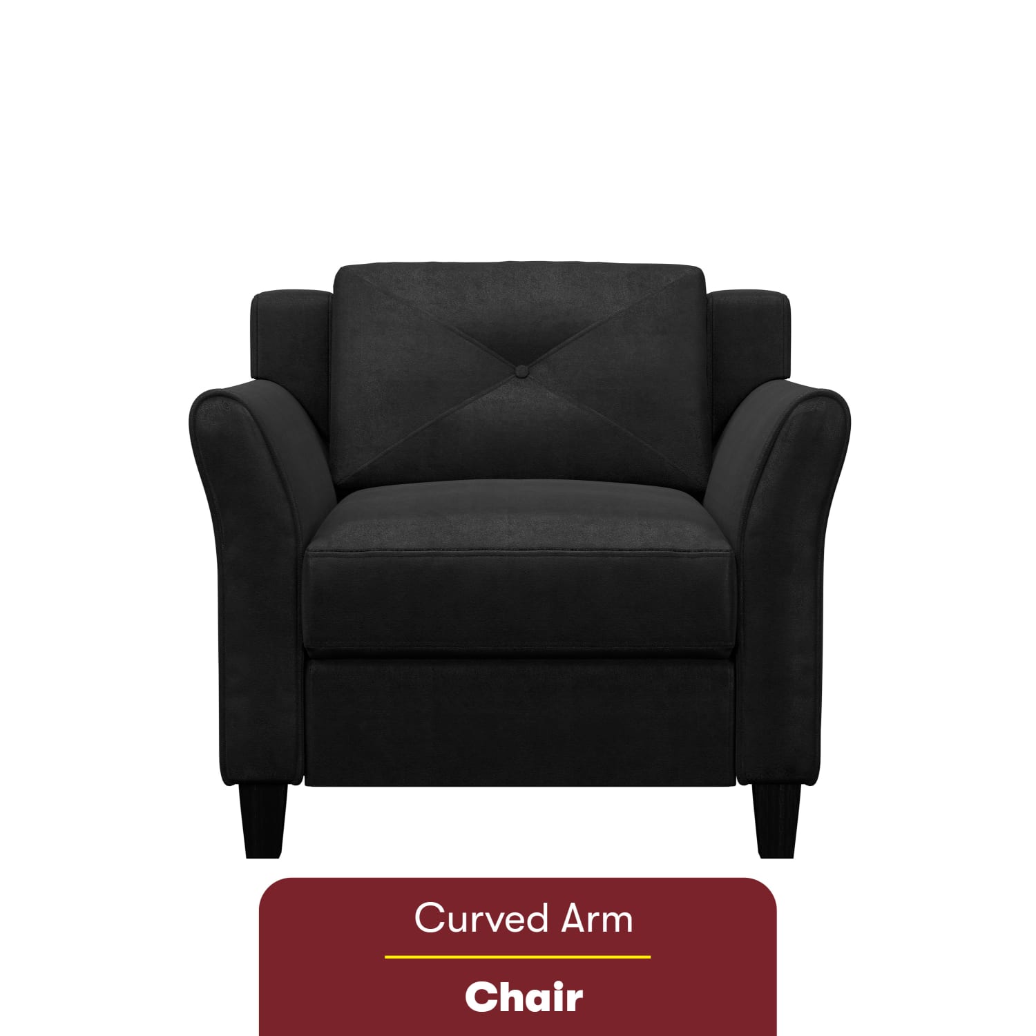 Lifestyle Solutions Hanson Microfiber Chair, Black - Image 5