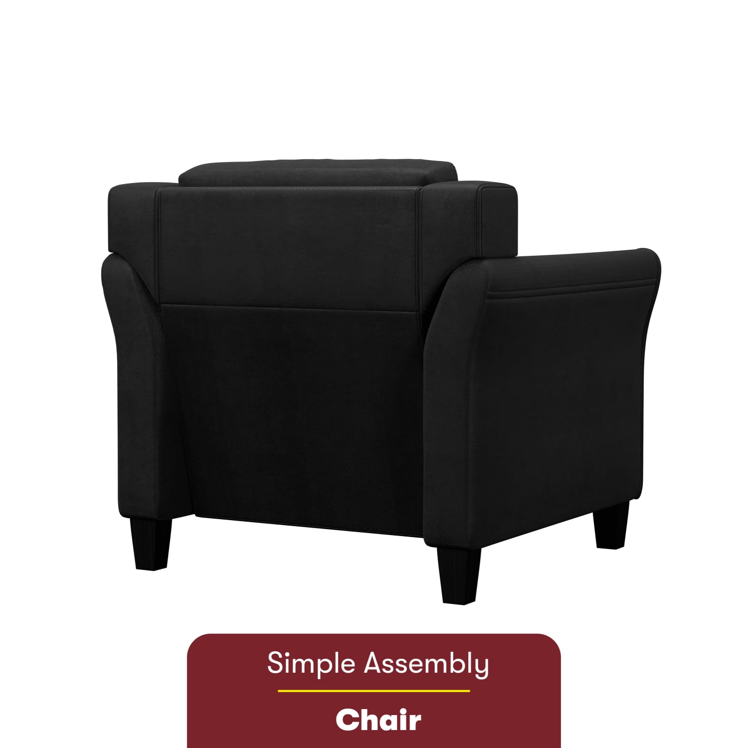 Lifestyle Solutions Hanson Microfiber Chair, Black - Image 7