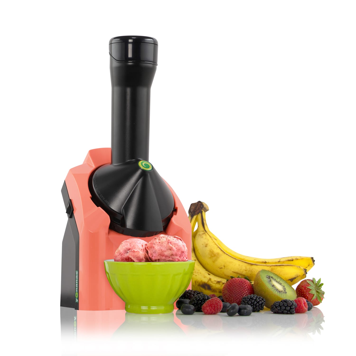 Edgecraft Yonanas Classic Vegan Non-Dairy Frozen Fruit Soft Serve Dessert Maker, 6-3/16in x 13-13/16in x 7-9/16in, Coral - Image 3