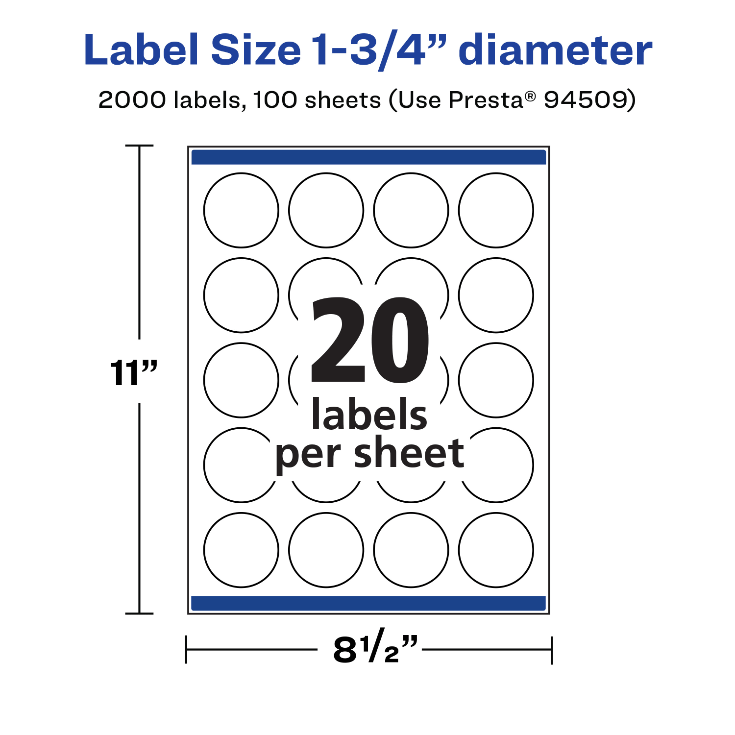 Avery Waterproof Permanent Labels With Sure Feed, 94509-WMF100, Round, 1-3/4in Diameter, White, Pack Of 2,000 - Image 6