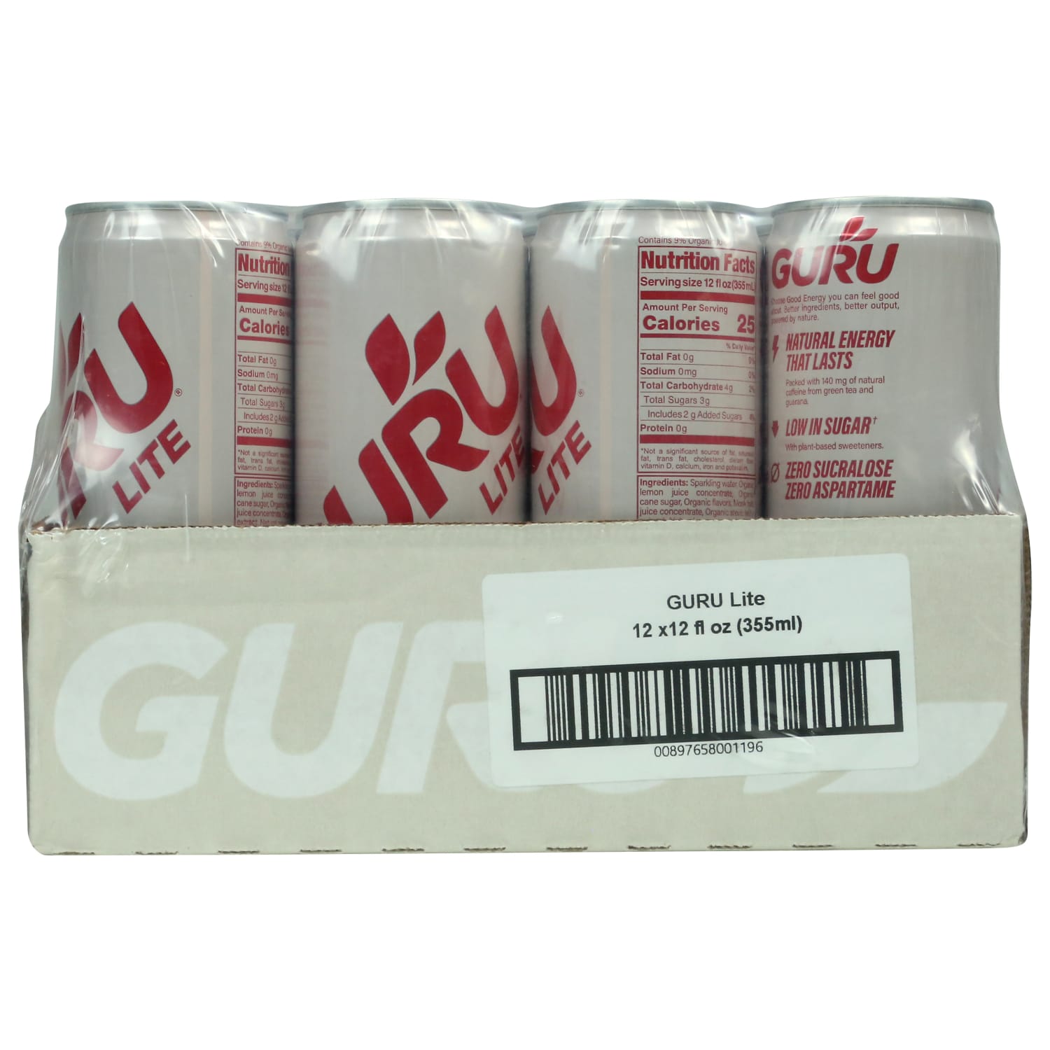 Guru Organic Energy Drinks, Lite Original, 12 Oz, Total Qty 24 - Image 4
