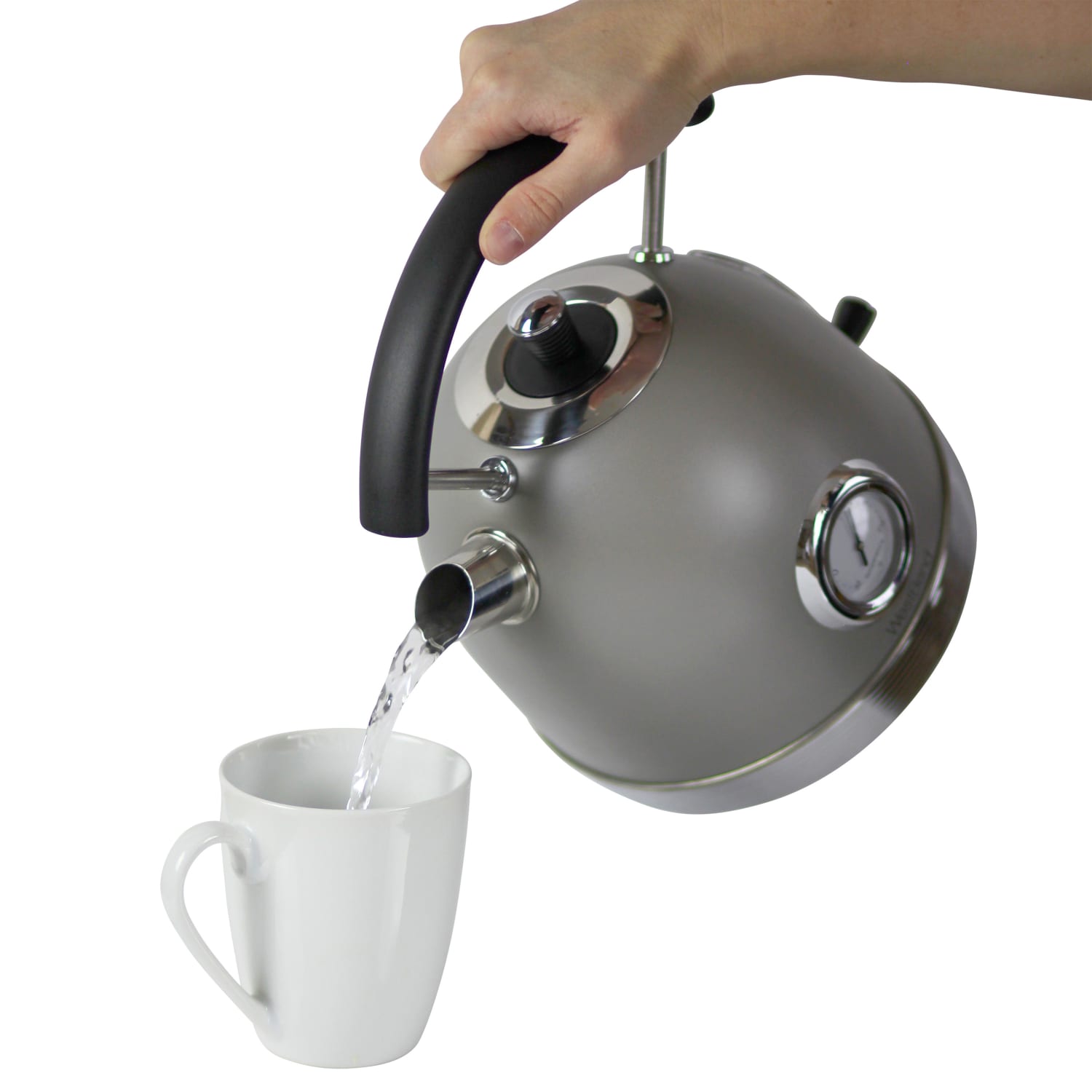 West Bend Retro 1.7L Stainless Steel Electric Kettle, Gray - Image 5