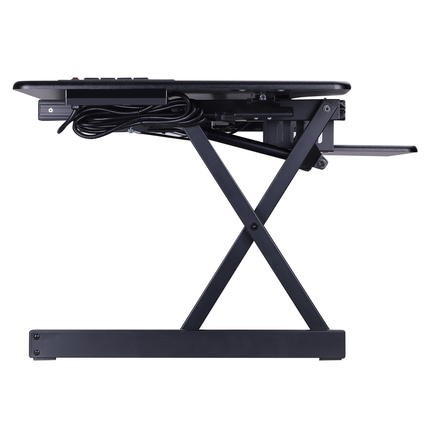 Rocelco Sit/Stand Desk Riser, 20inH x 45-8/10inW x 23-8/10inD, Black - Image 4