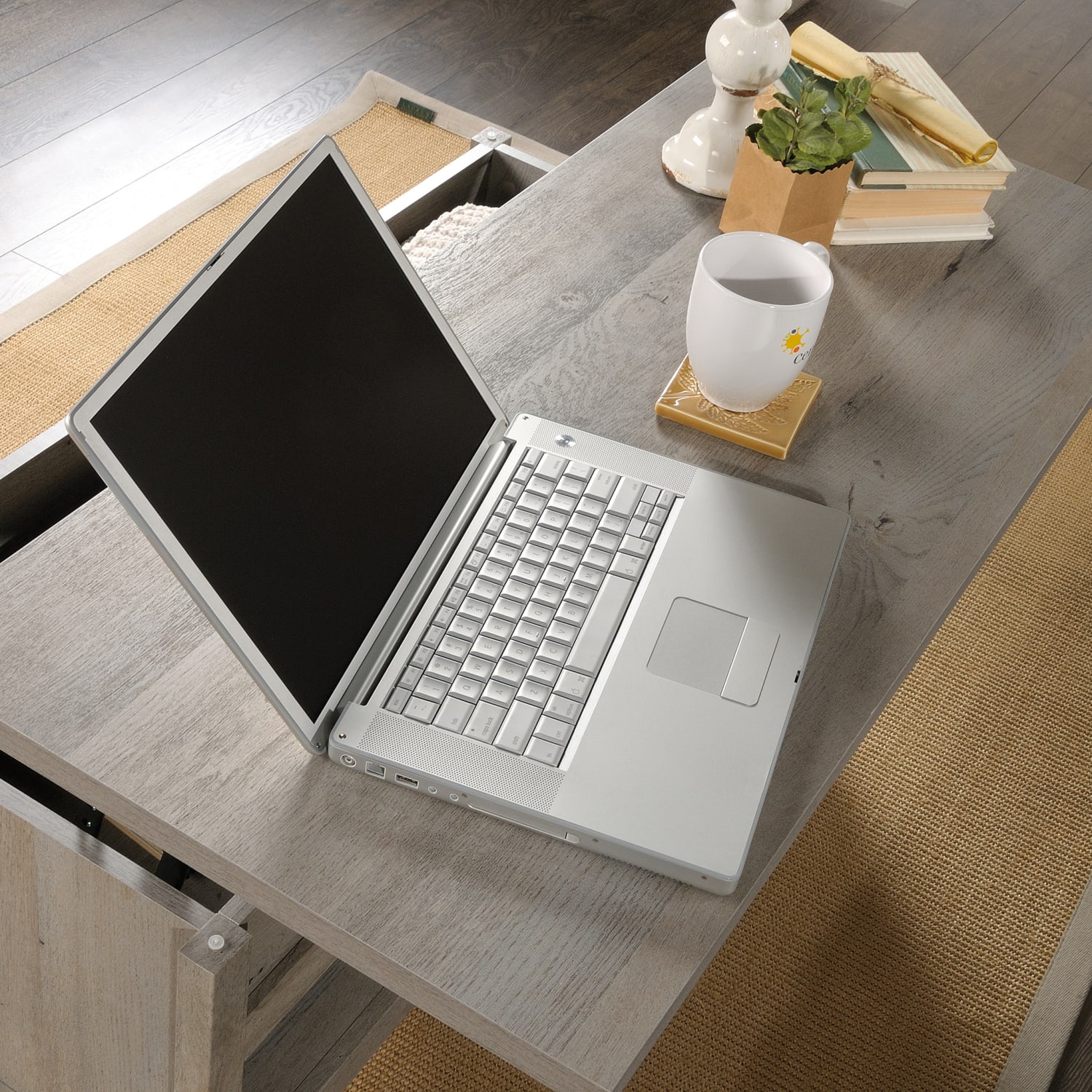 Sauder Cannery Bridge Lift-Top Coffee Table, Rectangular, Mystic Oak - Image 5