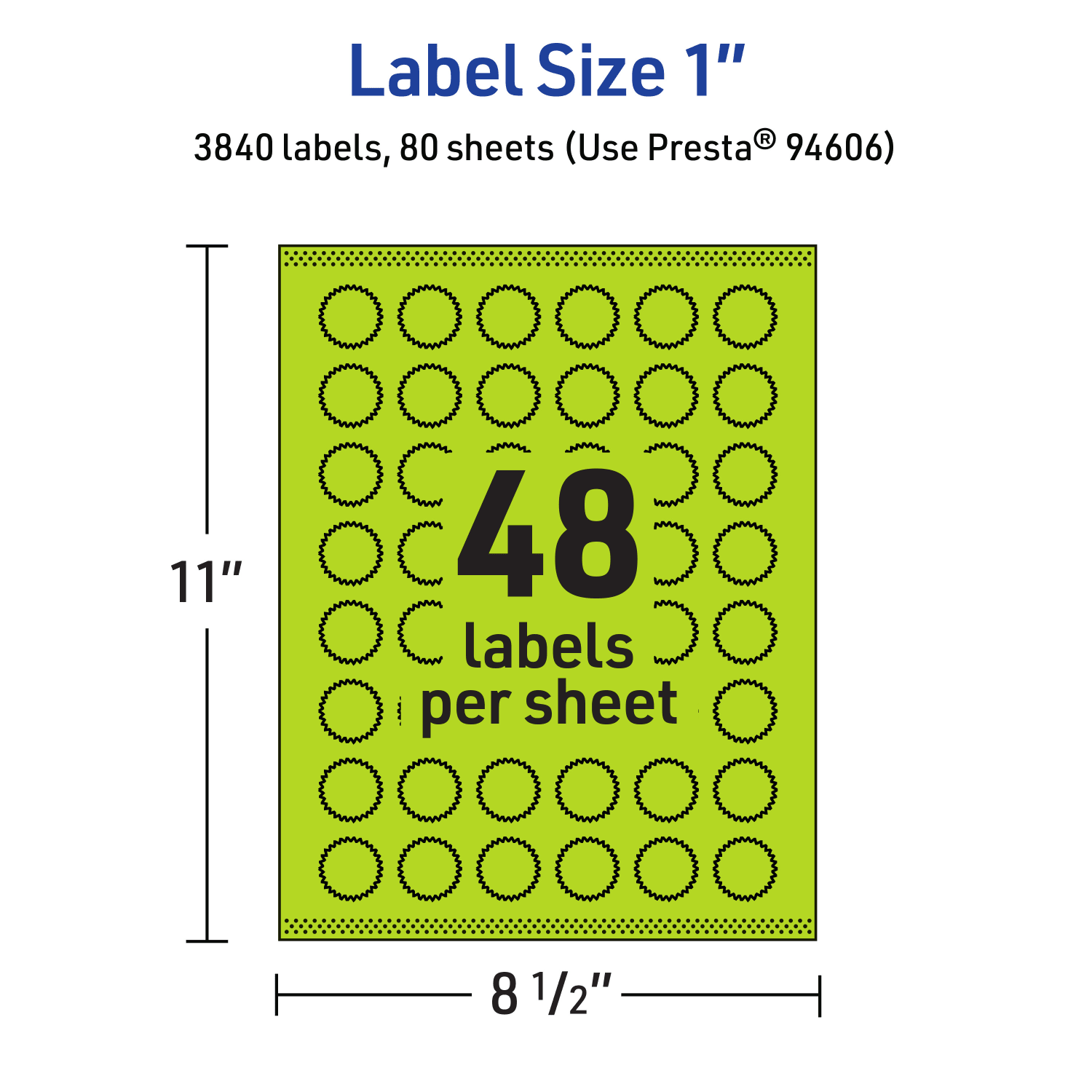 Avery Print-To-The-Edge Labels With Sure Feed Technology, 94606-BGP80, Starburst, 1in, Matte Bright Green, Pack of 3840 - Image 6