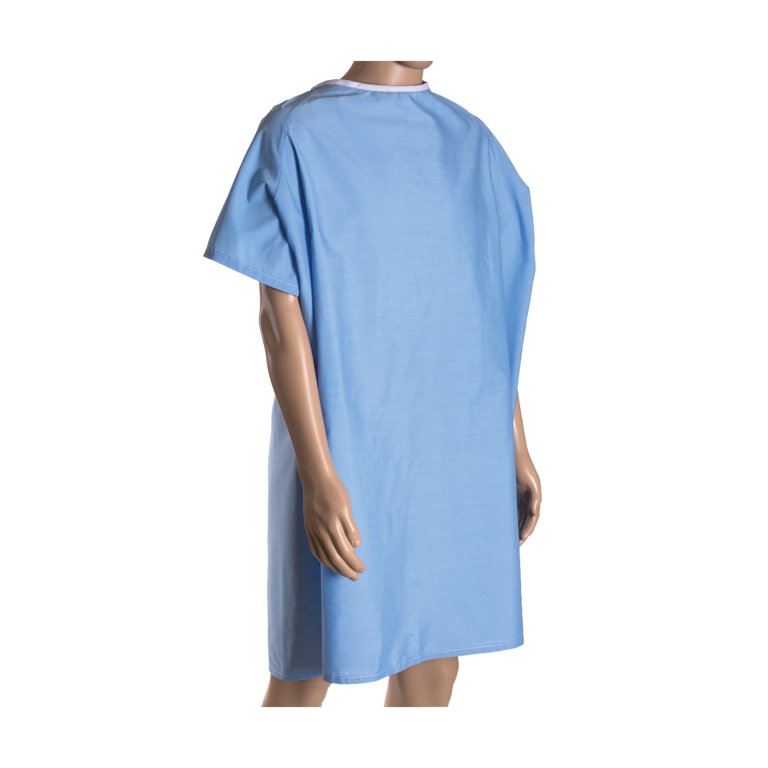 DMI Easy-Access Patient Hospital Gown With Snap Shoulders, One Size Fits Most, Blue - Image 5
