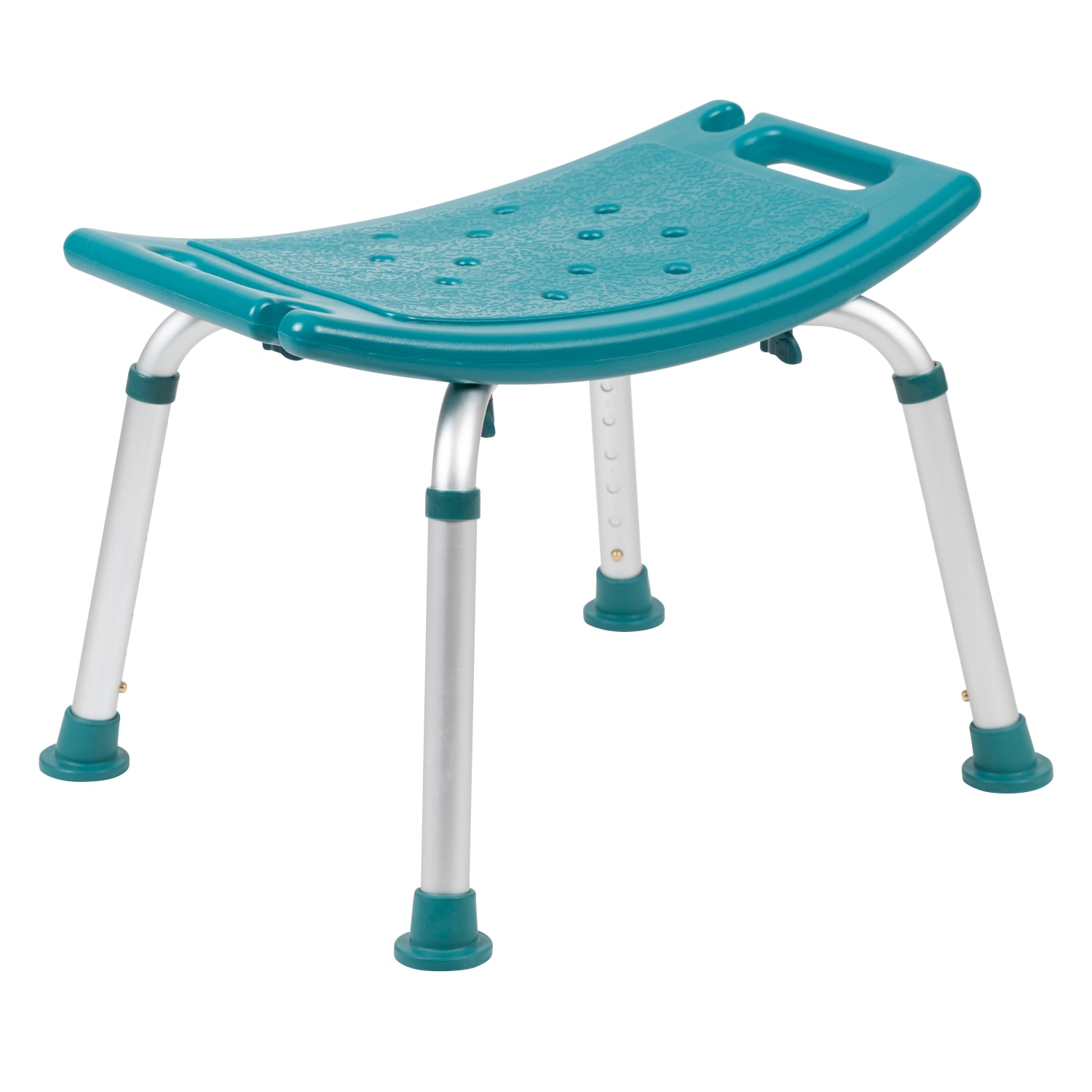 Flash Furniture Hercules Adjustable Bath And Shower Chair With Non-Slip Feet, 21-1/2inH x 19inW x 17inD, Teal - Image 4