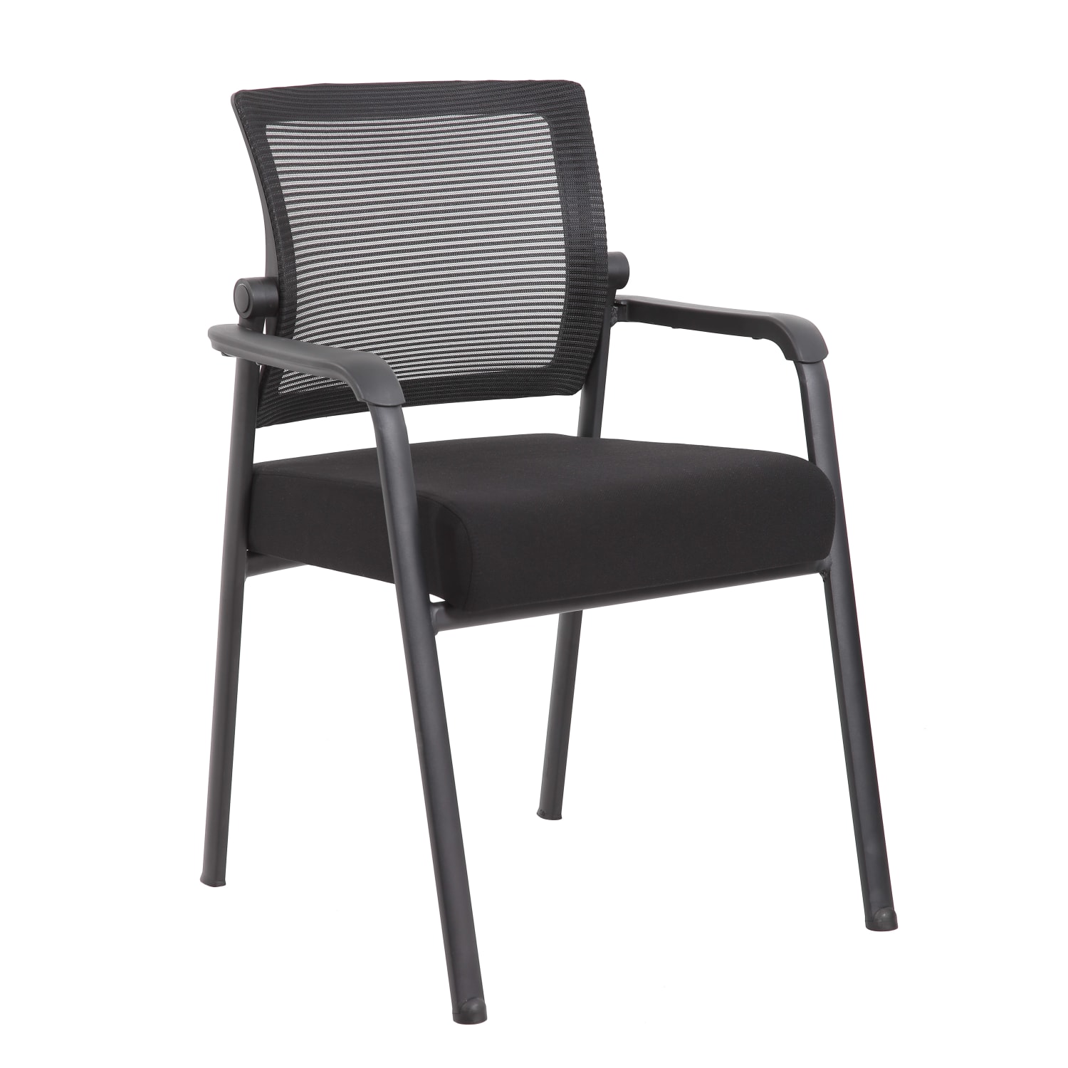 Boss Office Products 42in Round Table And Mesh Guest Chairs Set, Cherry/Black - Image 6