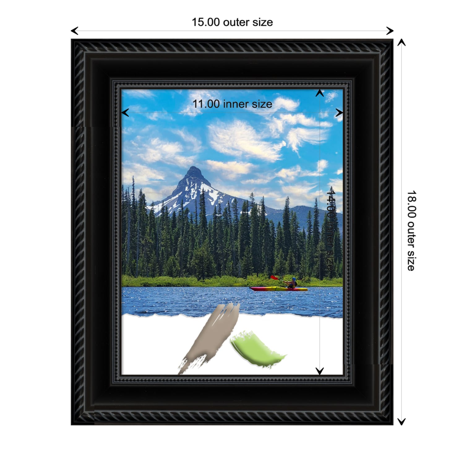 Amanti Art Corded Picture Frame, 15in x 18in, Opening Size 11in x 14in, Black - Image 5