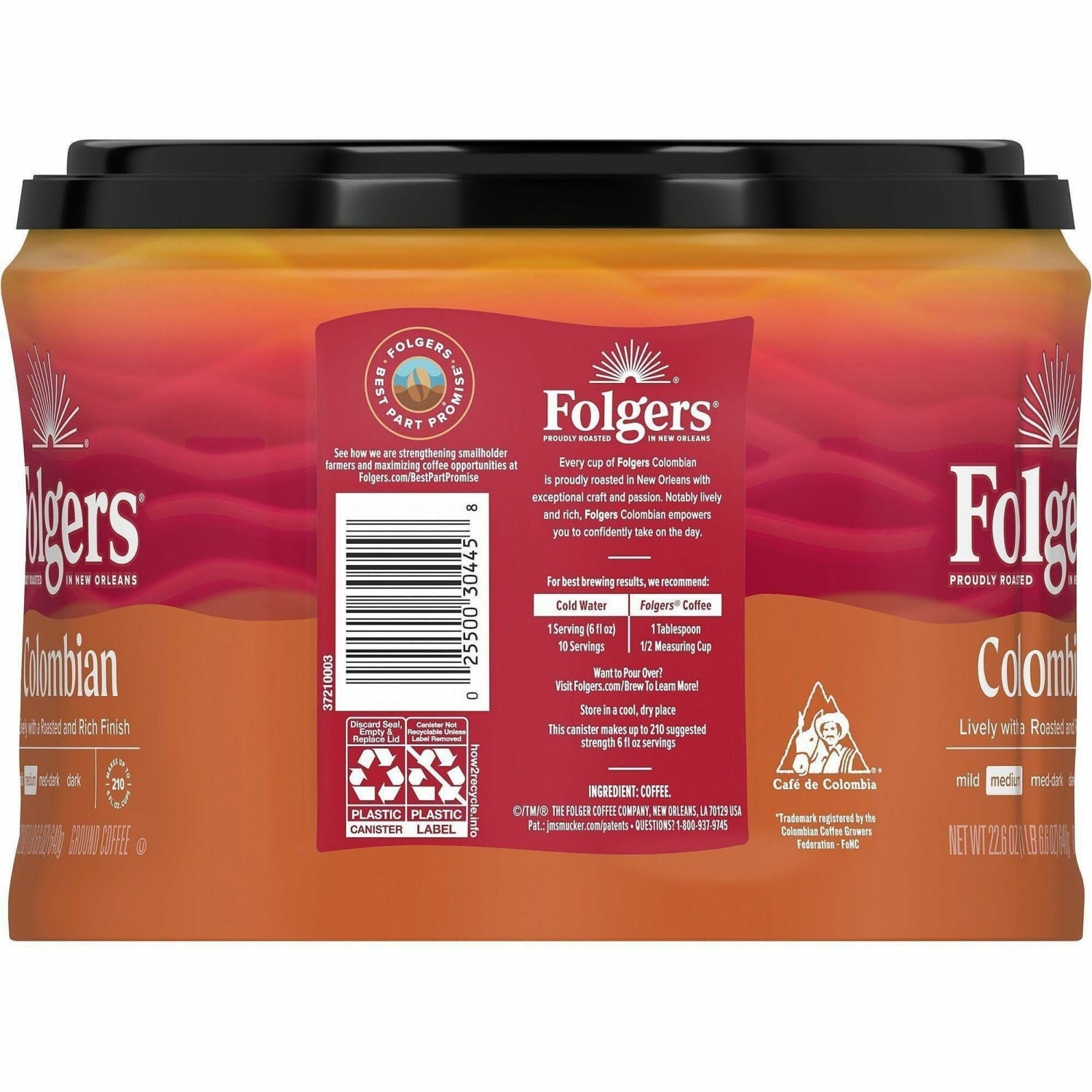 Folgers Ground 100% Colombian Coffee - Medium - 22.6 oz Per Canister - Ground - Columbian, Arabica - 1 Each - Image 4