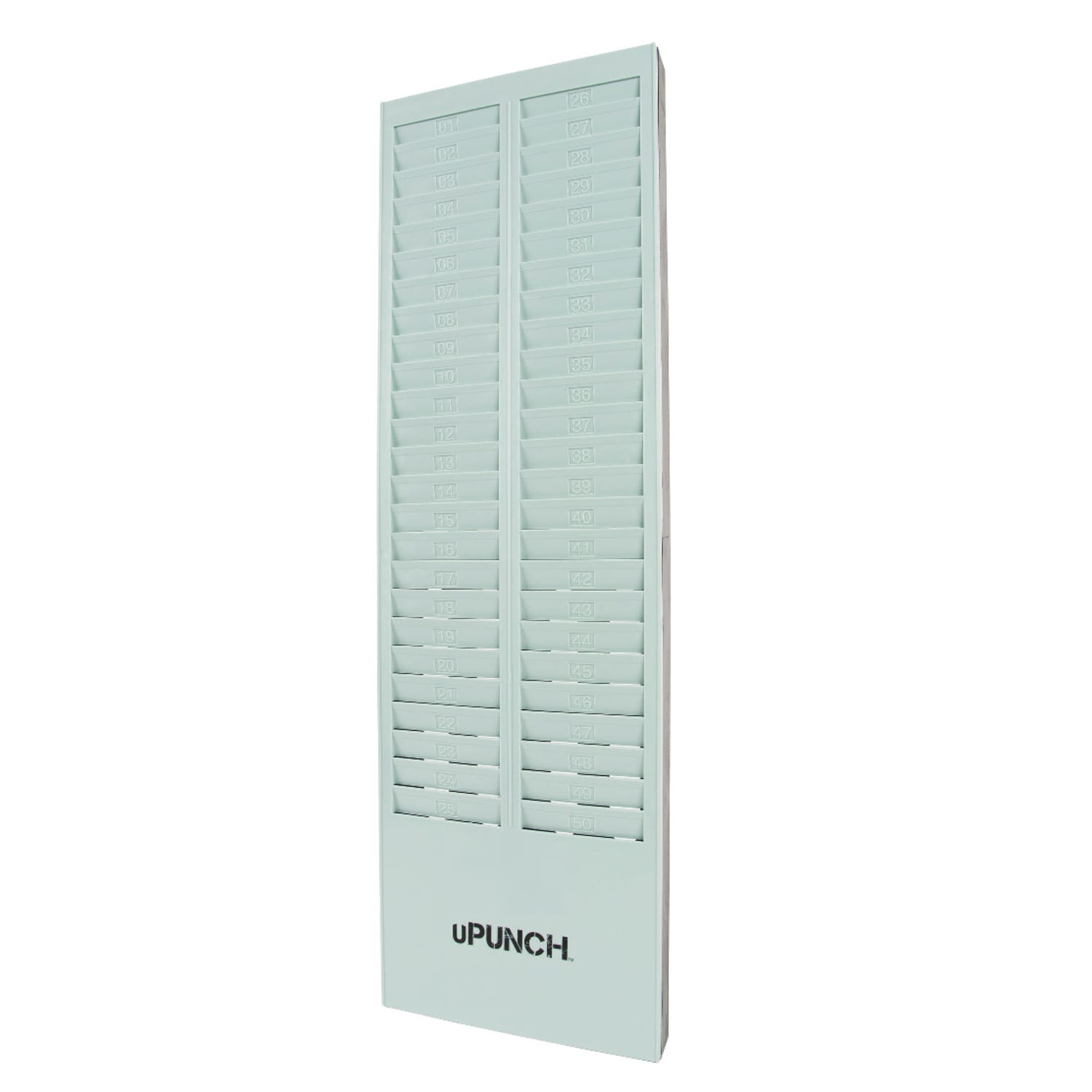 uPunch Time Card Rack, 50 Pockets, 27inH x 8.2inW x 1.4inD, Gray, HNTCR50 - Image 3